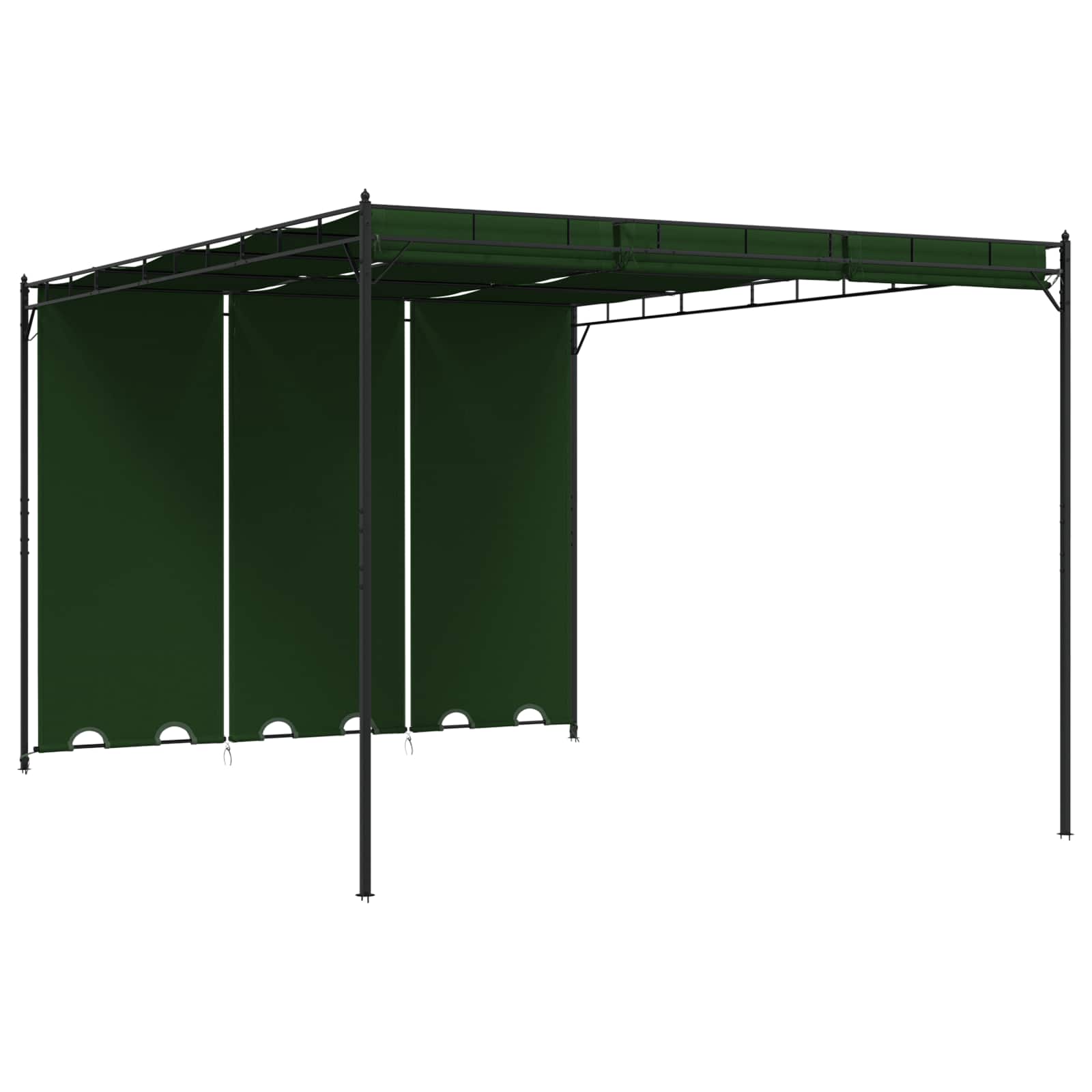 Gazebo 4 x 3 x 2,3 m Verde Poliestere e Acciaio