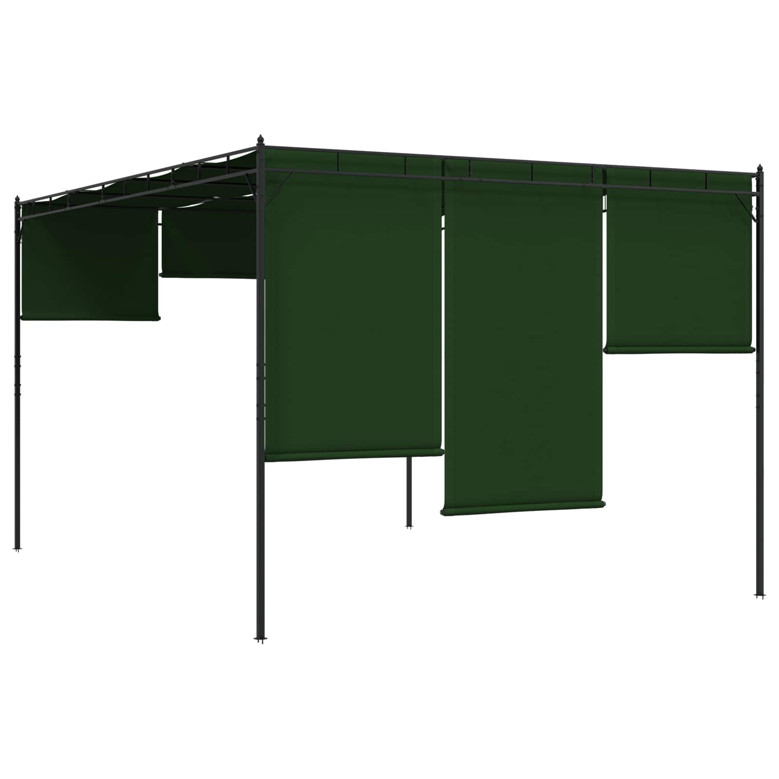 Gazebo 4 x 3 x 2,3 m Verde Poliestere e Acciaio