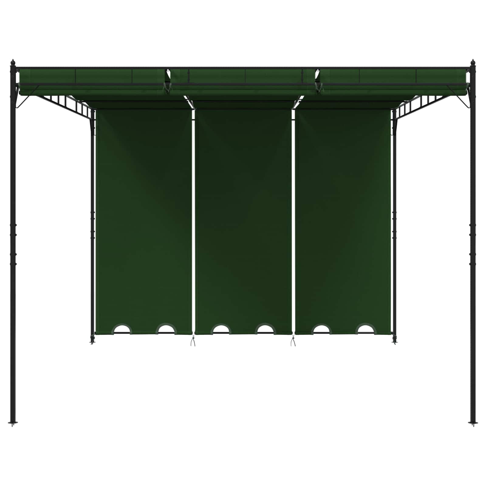 Gazebo 4 x 3 x 2,3 m Verde Poliestere e Acciaio