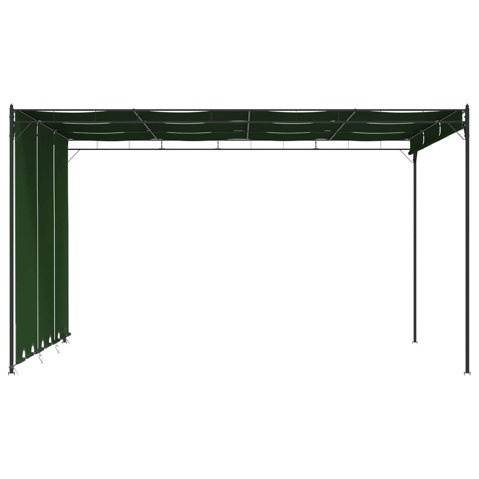 Gazebo 4 x 3 x 2,3 m Verde Poliestere e Acciaio