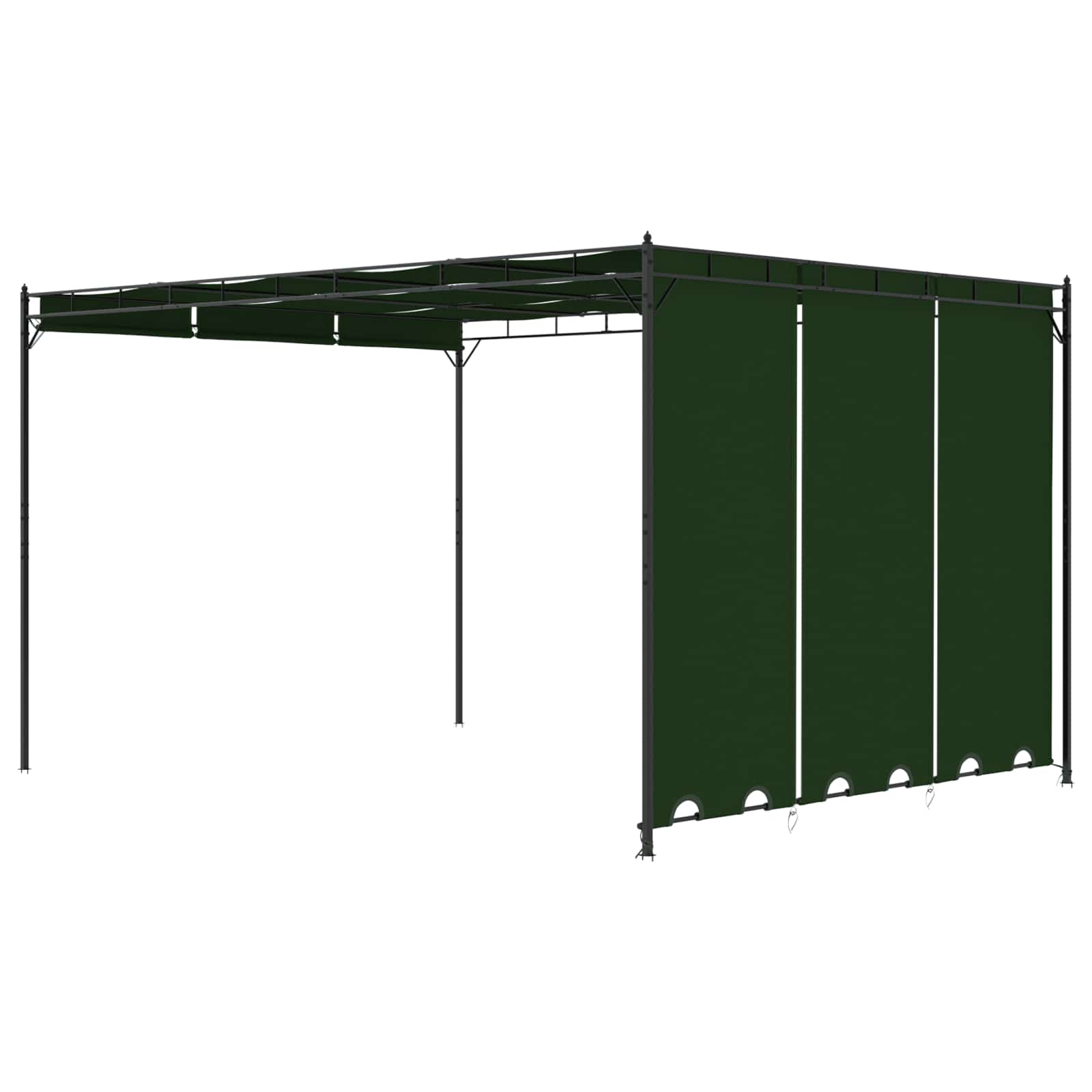 Gazebo 4 x 3 x 2,3 m Verde Poliestere e Acciaio