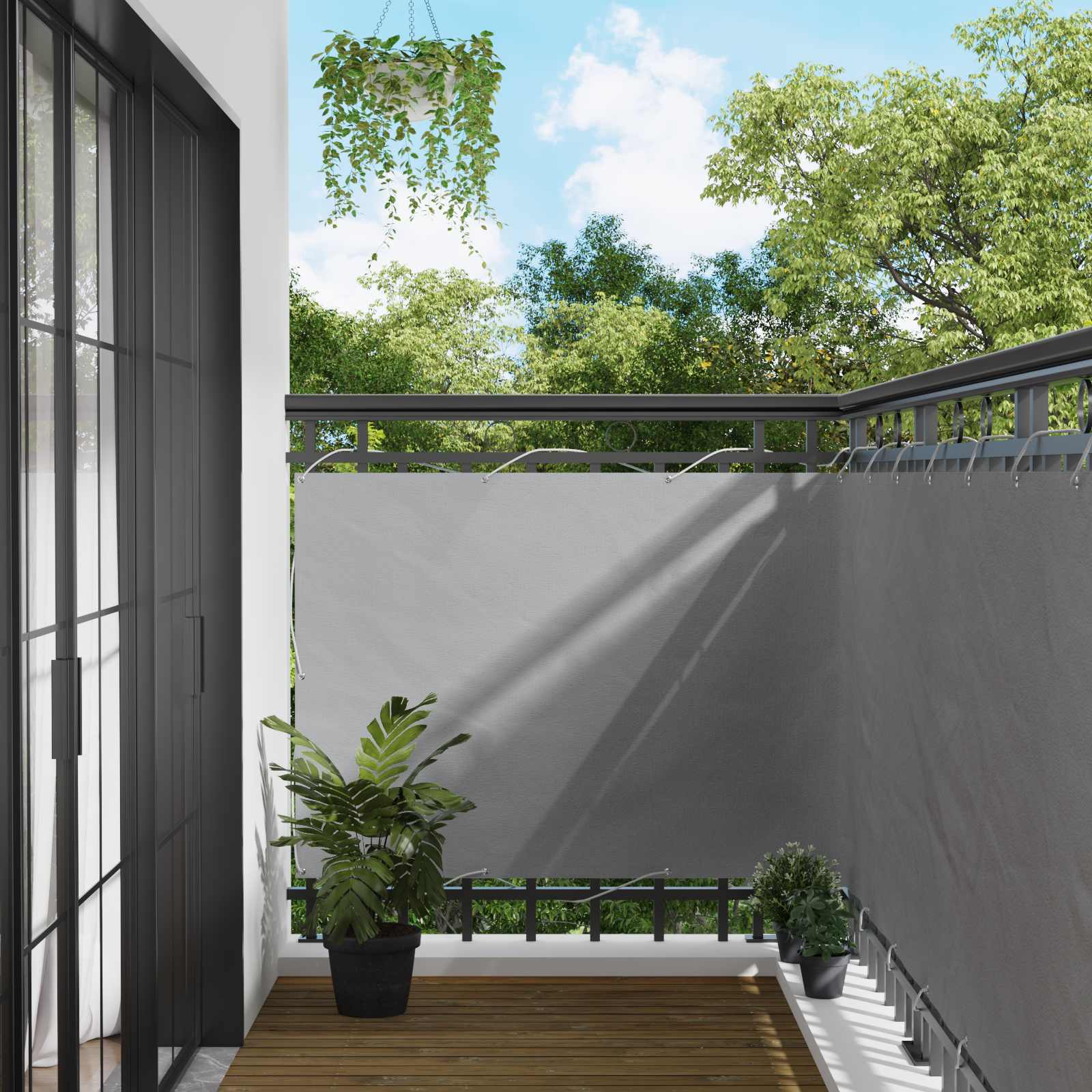 Schermo da balcone 110 x 200 cm Tessuto Oxford Rettangolare