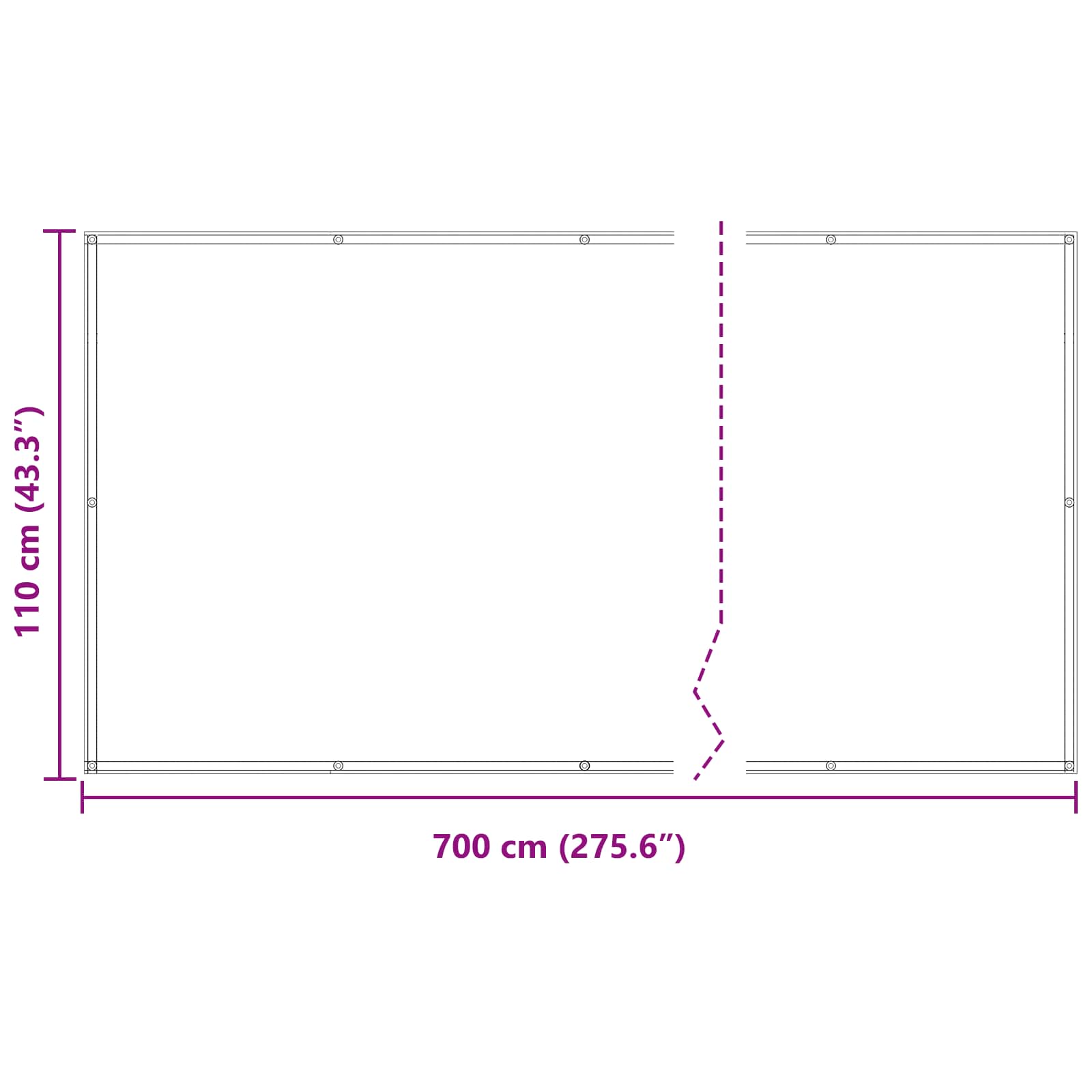Schermo da balcone 110 x 700 cm Tessuto Oxford Rettangolare