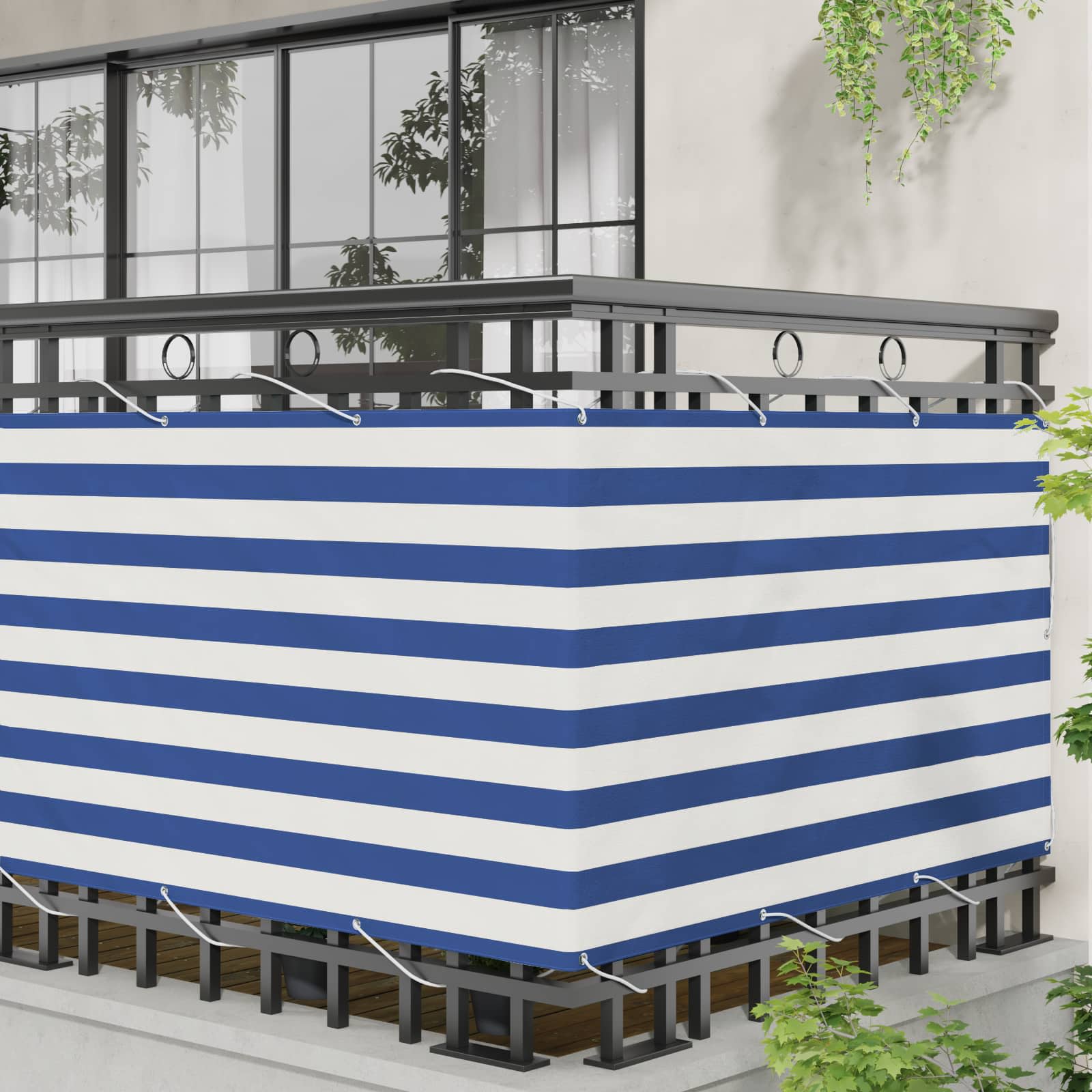 Schermo da balcone 100 x 400 cm Tessuto Oxford Rettangolare