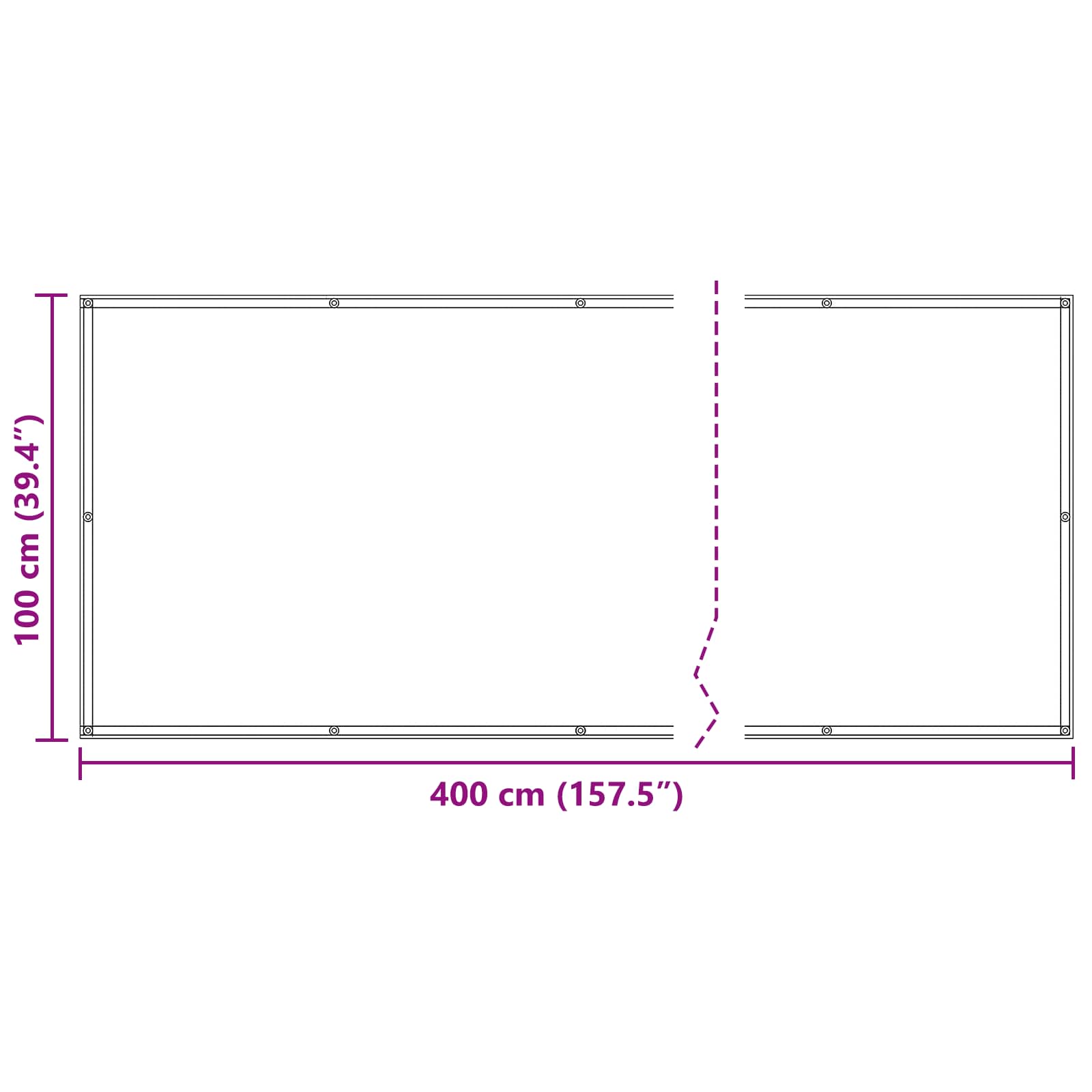 Schermo da balcone 100 x 400 cm Tessuto Oxford Rettangolare