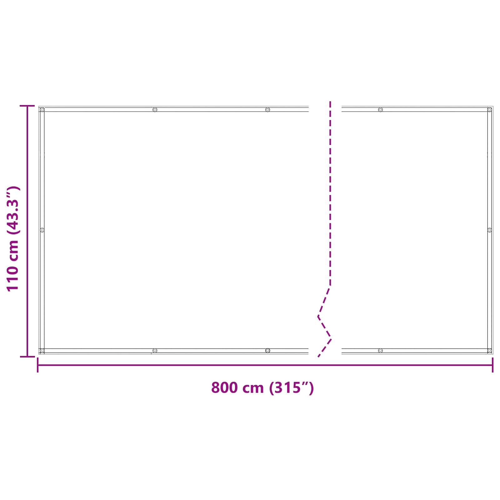 Schermo da balcone 110 x 800 cm Tessuto Oxford Rettangolare