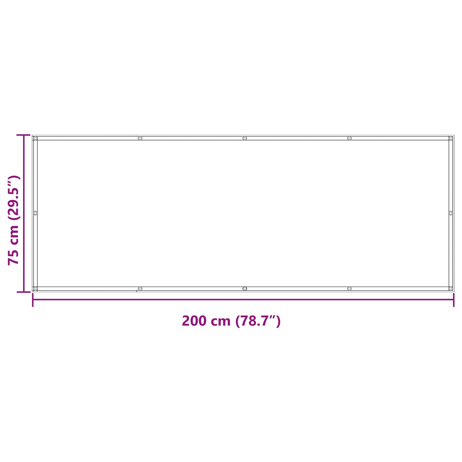 Schermo da balcone 75 x 200 cm Tessuto Oxford Rettangolare