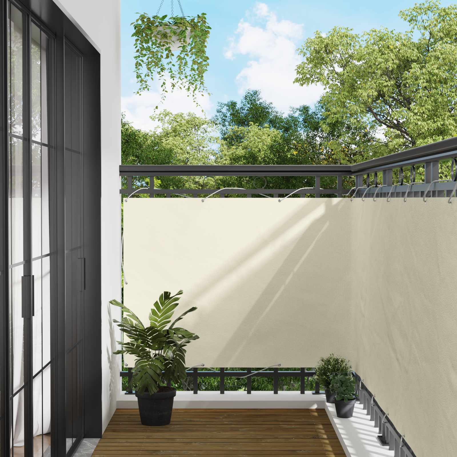 Schermo da balcone 110 x 1000 cm Tessuto Oxford Rettangolare