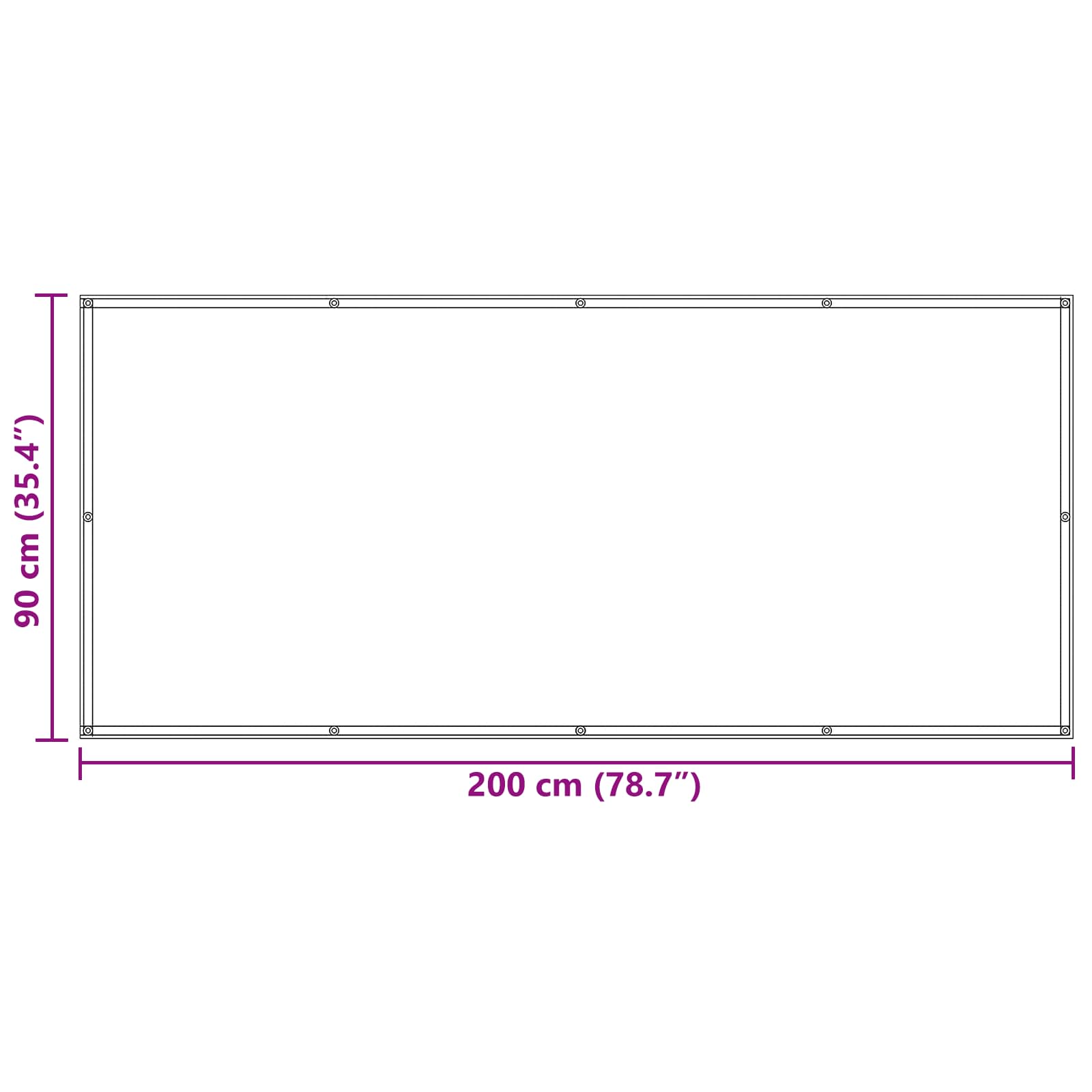 Schermo da balcone 90 x 200 cm Oxford alu rivestito in PU