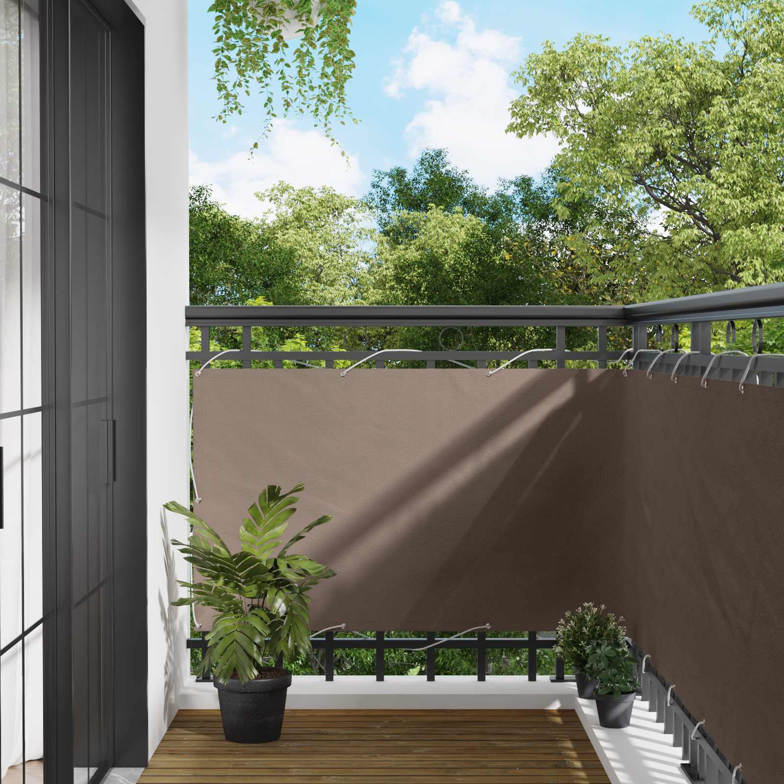 Schermo da balcone 100 x 300 cm Tessuto Oxford Rettangolare
