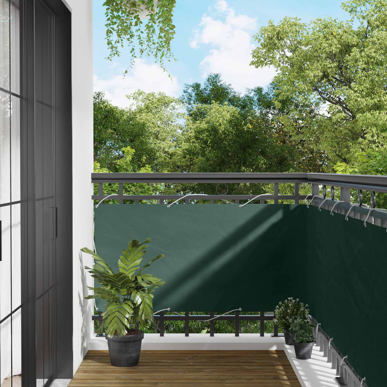 Schermo da balcone 75 x 200 cm Oxford alu rivestito in PU