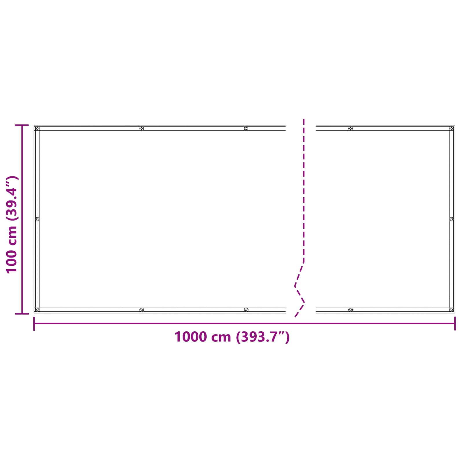 Schermo da balcone 100 x 1000 cm Tessuto Oxford Rettangolare