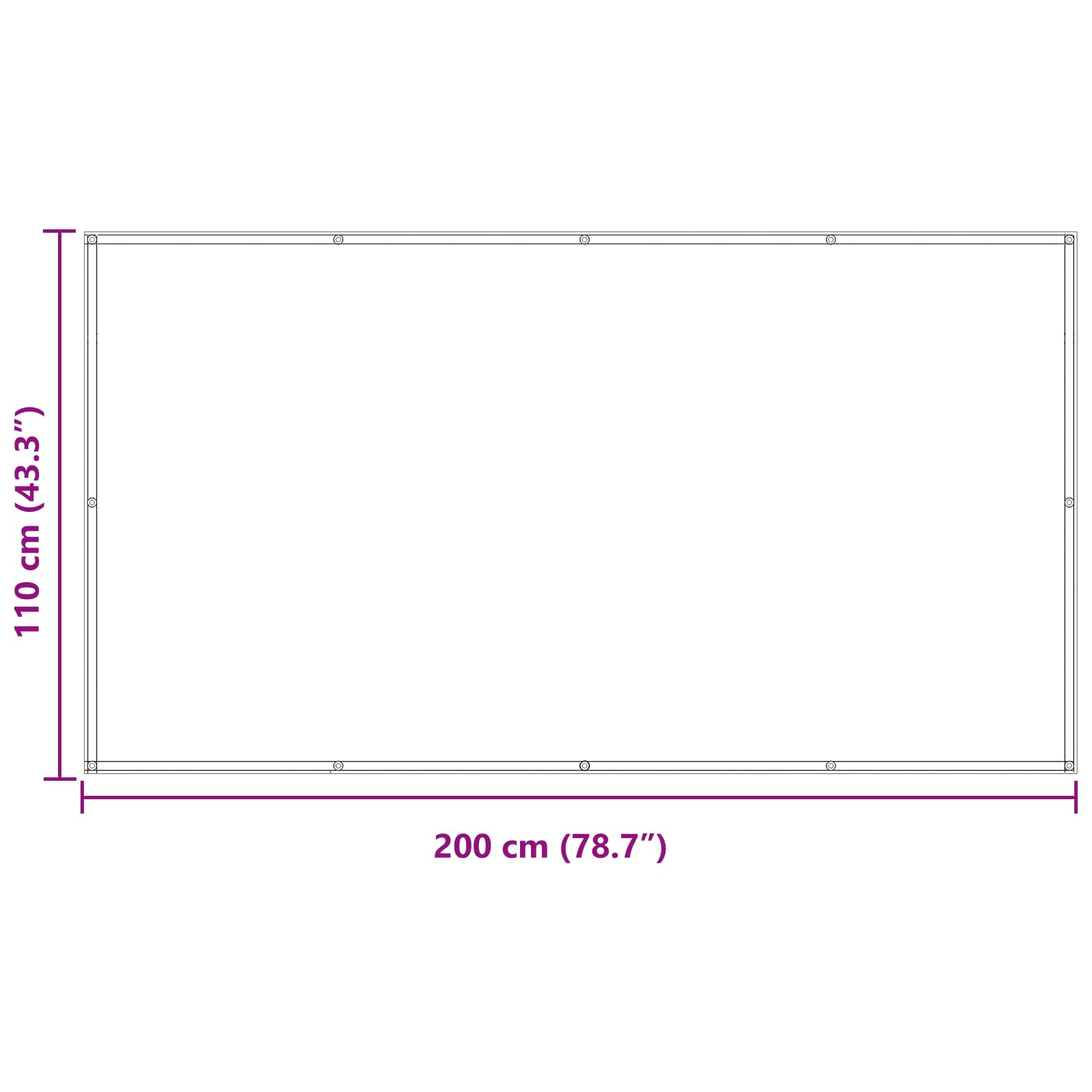 Schermo da balcone 110 x 200 cm Tessuto Oxford Rettangolare Blu