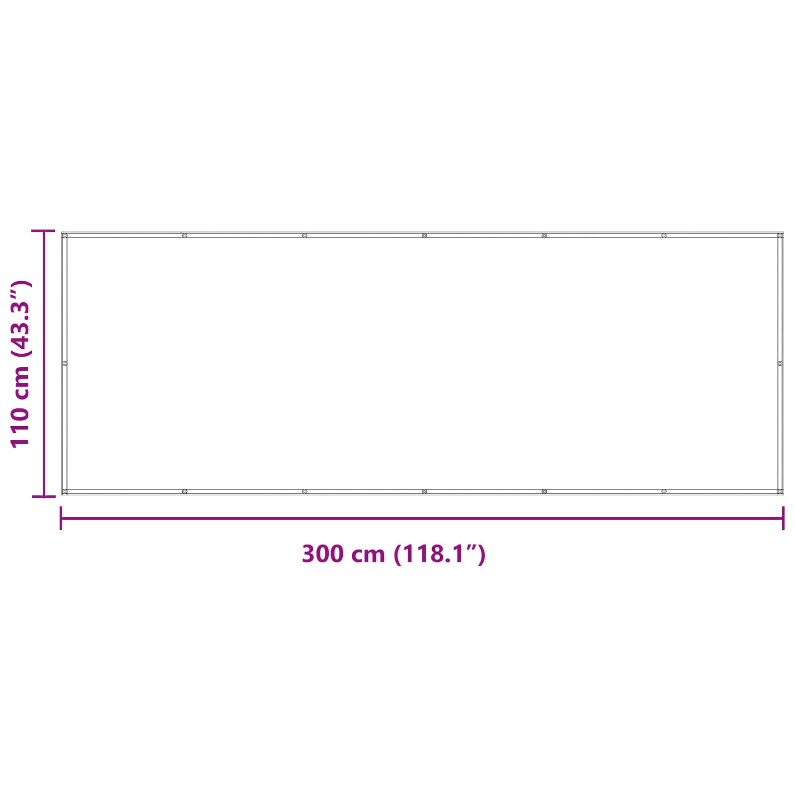 Schermo da balcone 110 x 300 cm Tessuto Oxford Rettangolare Blu