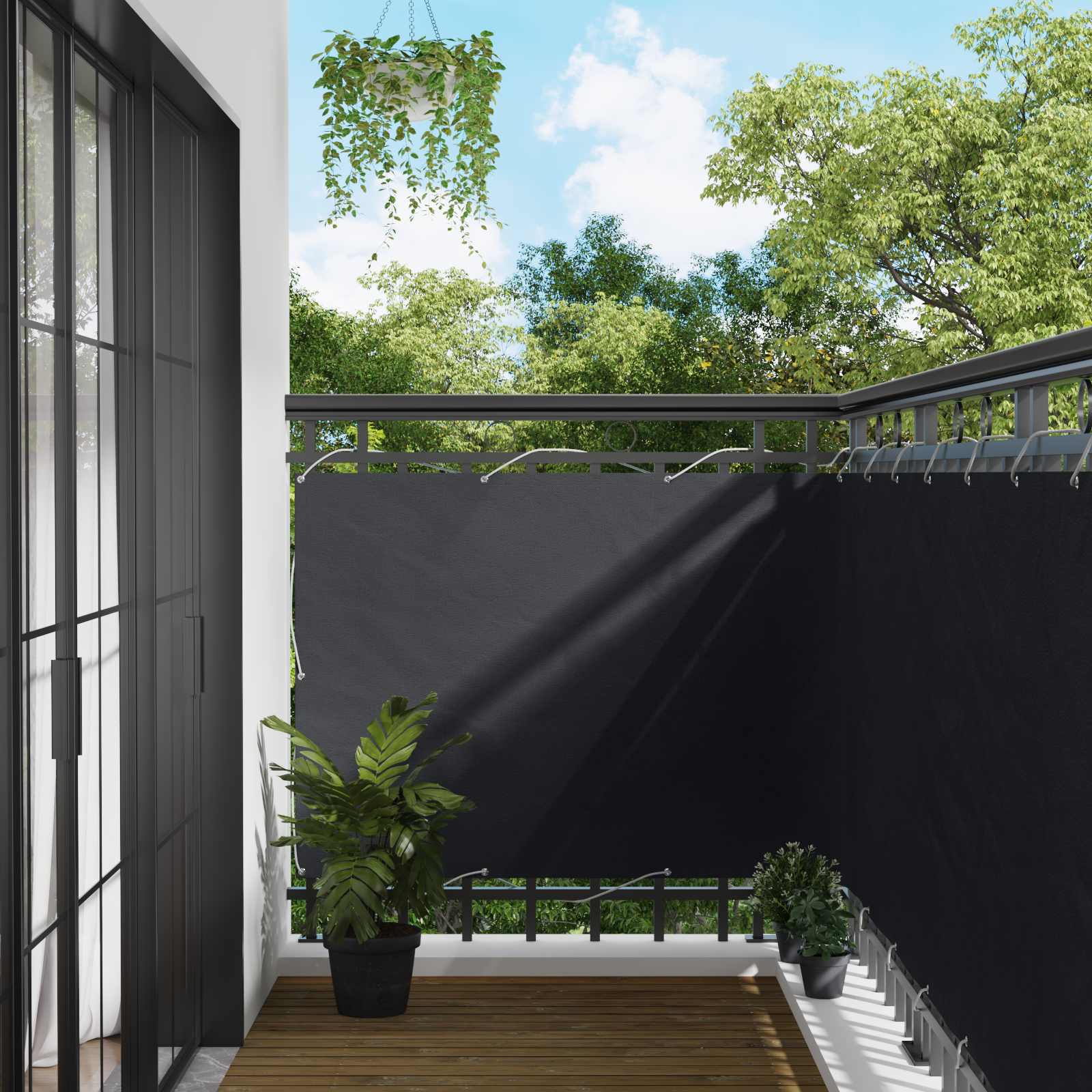 Schermo da balcone 110 x 300 cm Tessuto Oxford Rettangolare