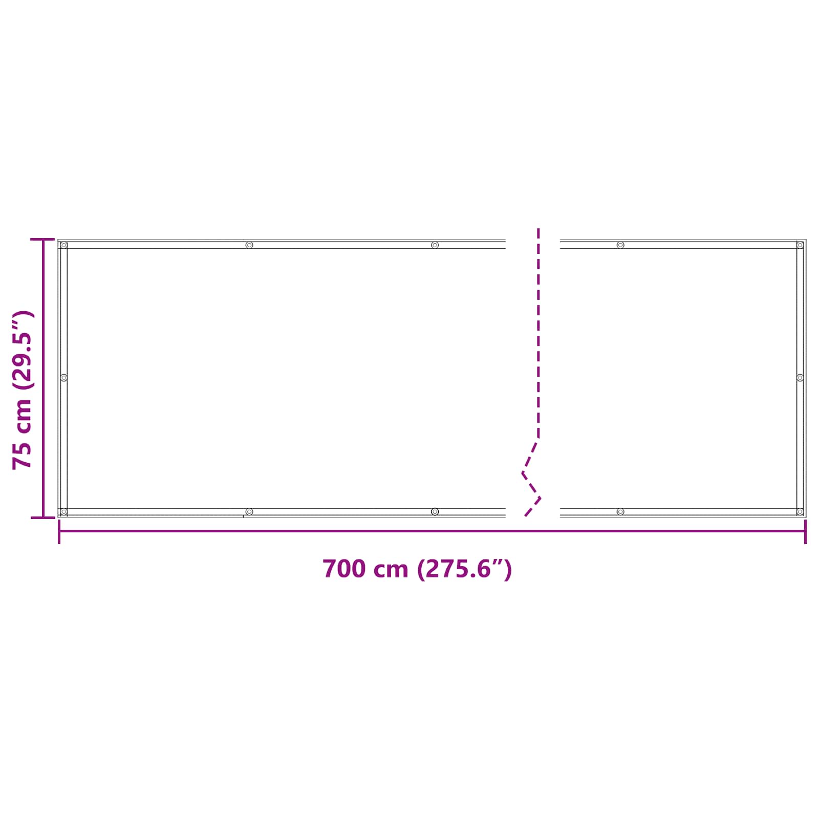 Schermo da balcone 75 x 700 cm Tessuto Oxford Rettangolare