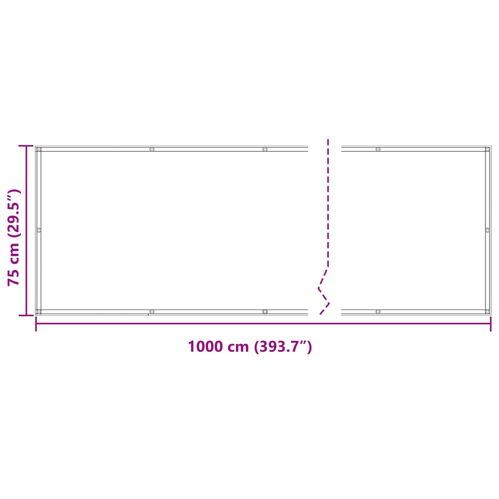 Schermo da balcone 75 x 1000 cm Tessuto Oxford Rettangolare