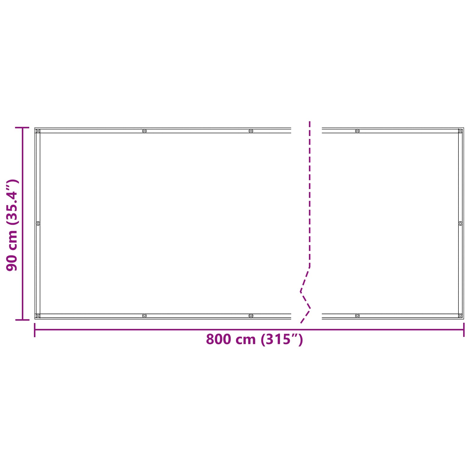 Schermo da balcone 90 x 800 cm Tessuto Oxford Rettangolare