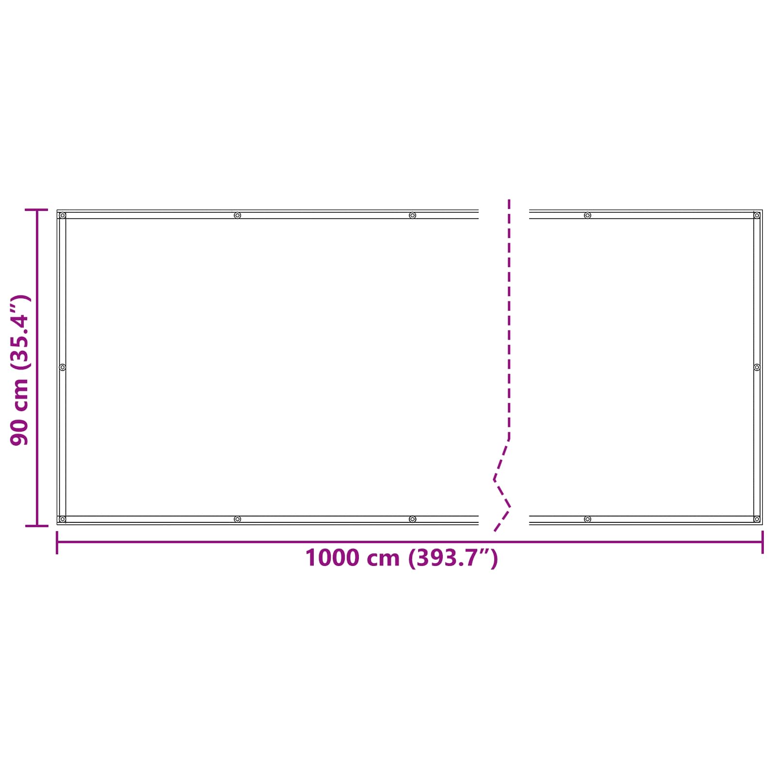Schermo da balcone 90 x 1000 cm Tessuto Oxford Rettangolare