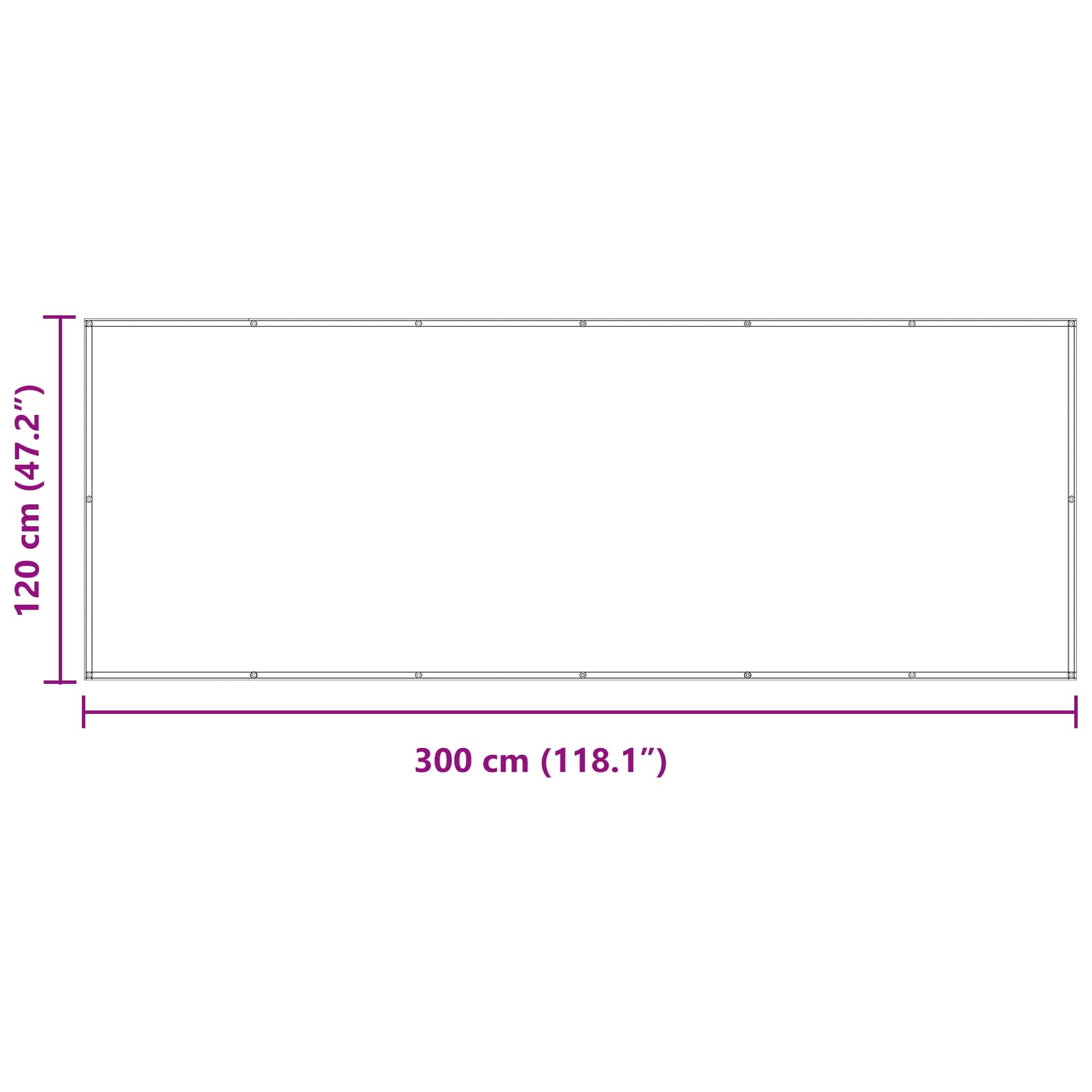 Schermo da balcone 120 x 300 cm Tessuto Oxford Rettangolare