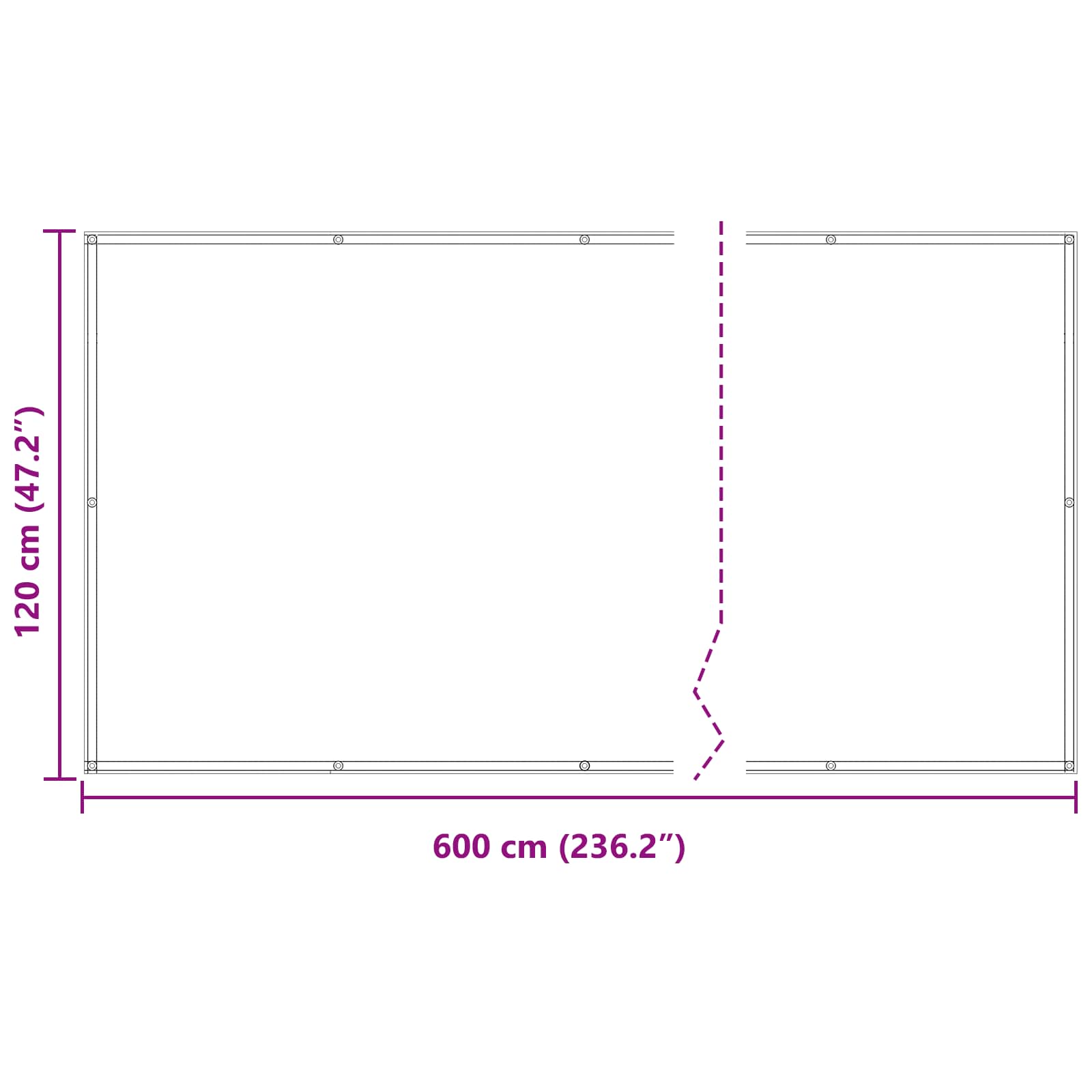 Schermo da balcone 120 x 600 cm Tessuto Oxford Rettangolare