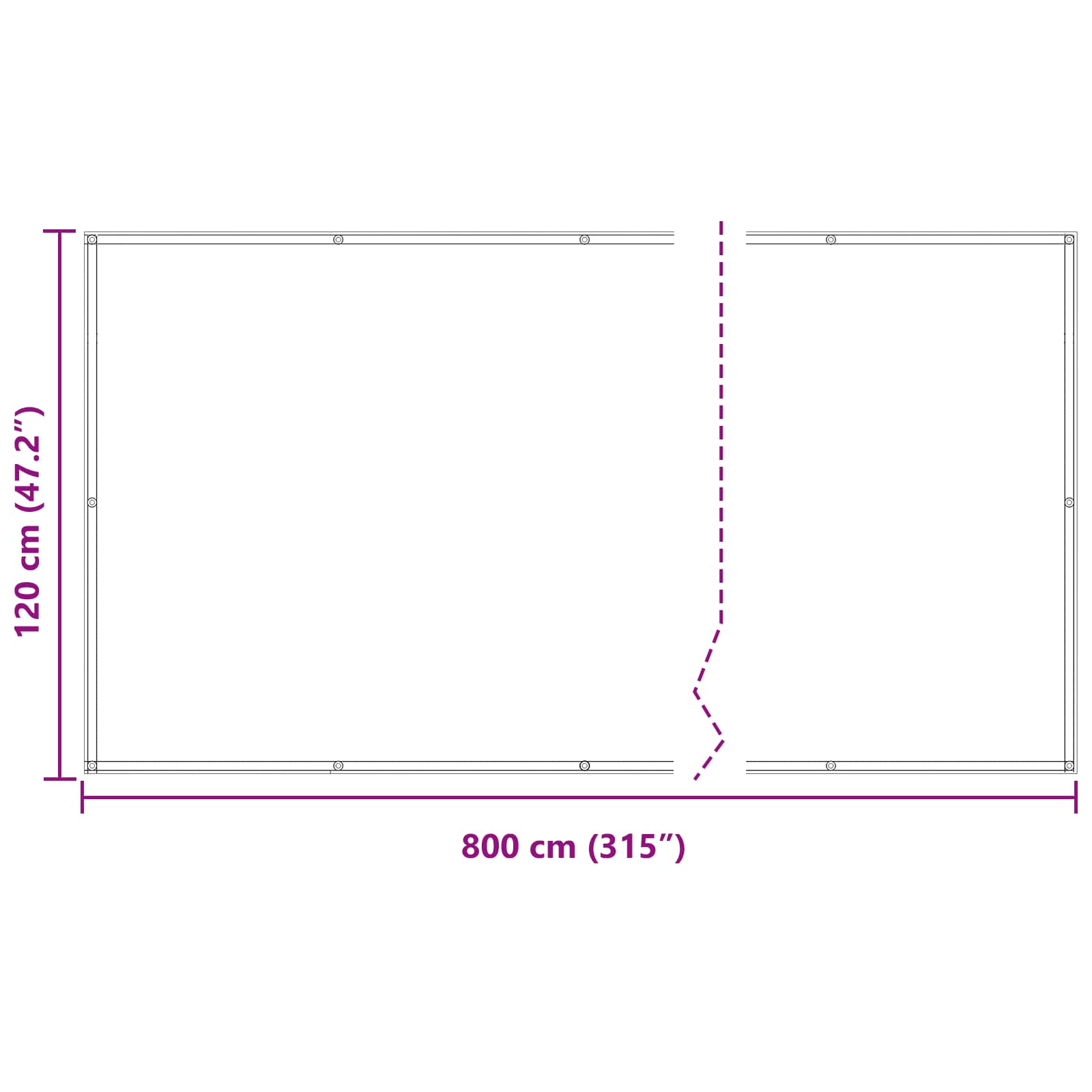 Schermo da balcone 120 x 800 cm Tessuto Oxford Rettangolare