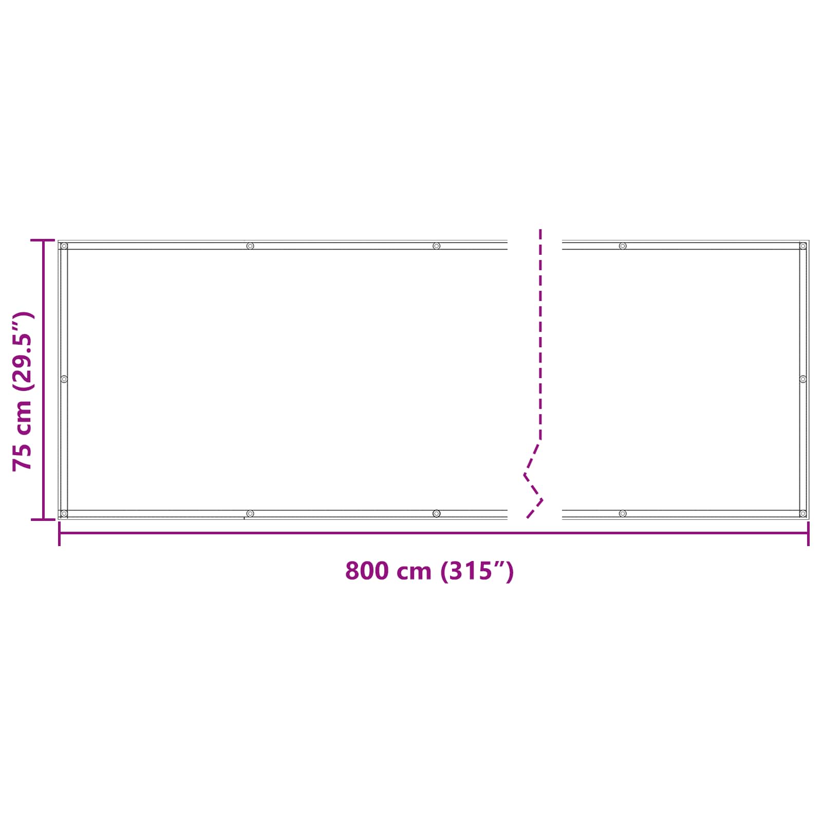 Schermo da balcone 75 x 800 cm Tessuto Oxford Rettangolare