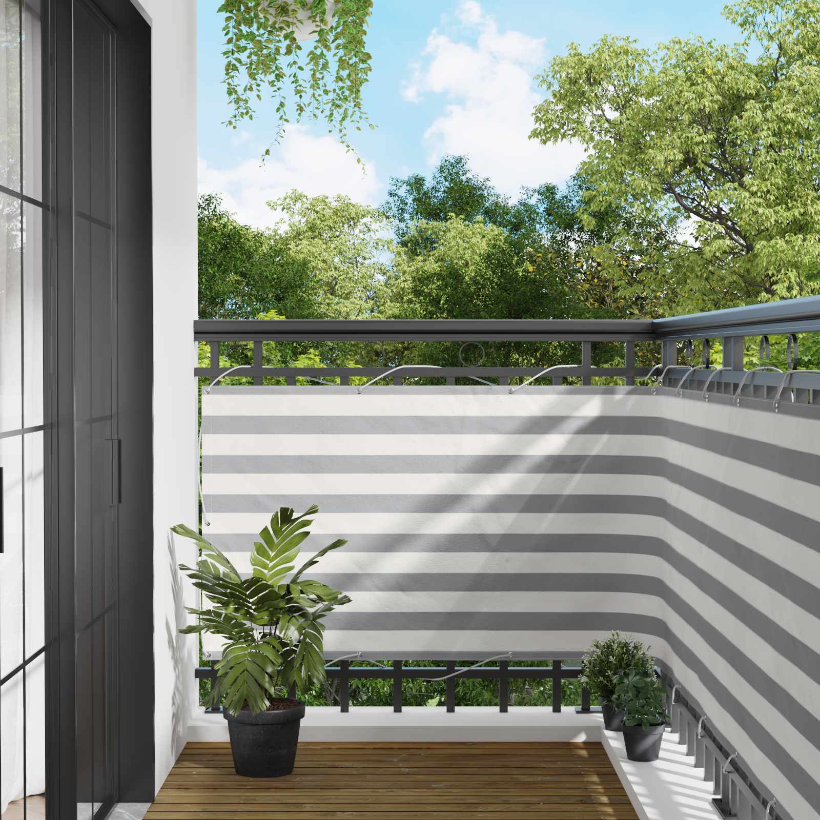 Schermo da balcone 90 x 200 cm Tessuto Oxford Rettangolare