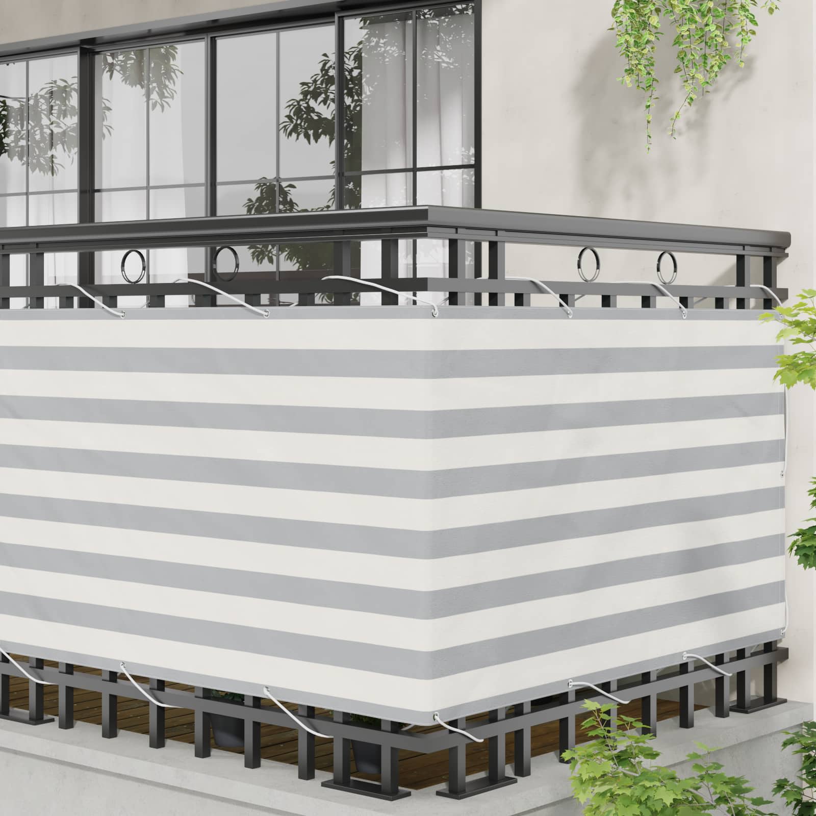 Schermo da balcone 90 x 600 cm Tessuto Oxford Rettangolare