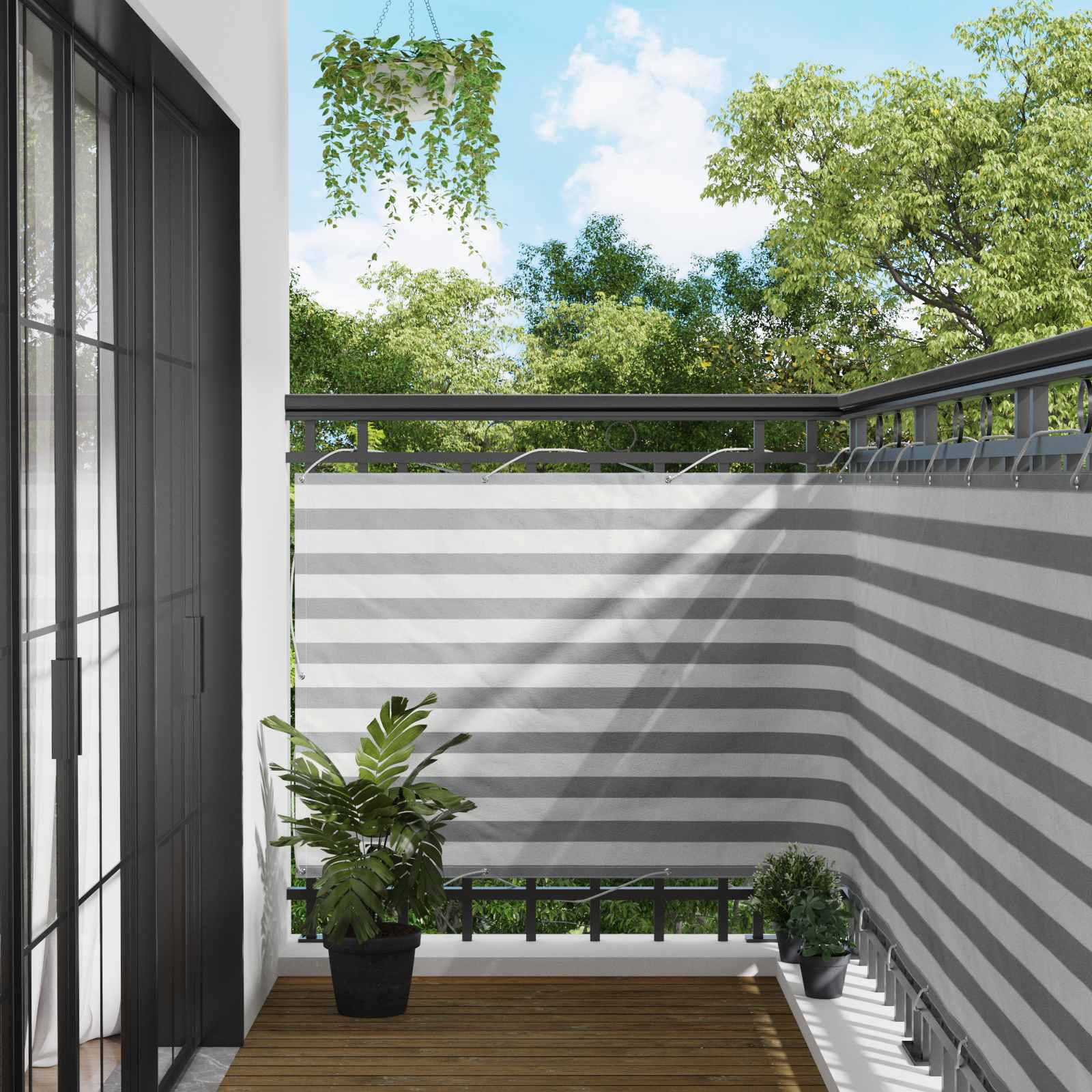 Schermo da balcone 110 x 1000 cm Tessuto Oxford Rettangolare
