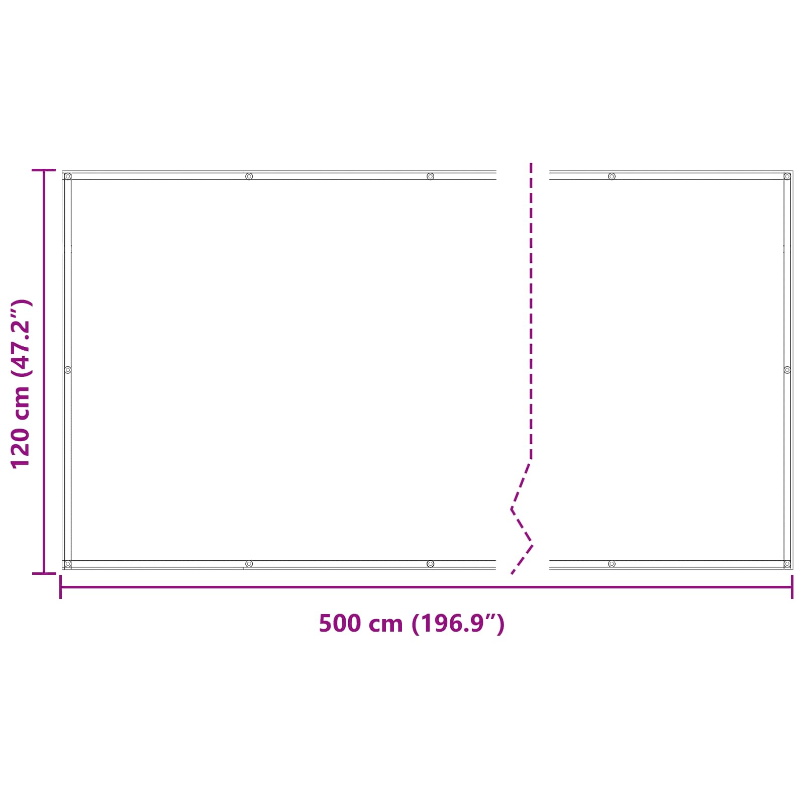 Schermo da balcone 120 x 500 cm Tessuto Oxford Rettangolare