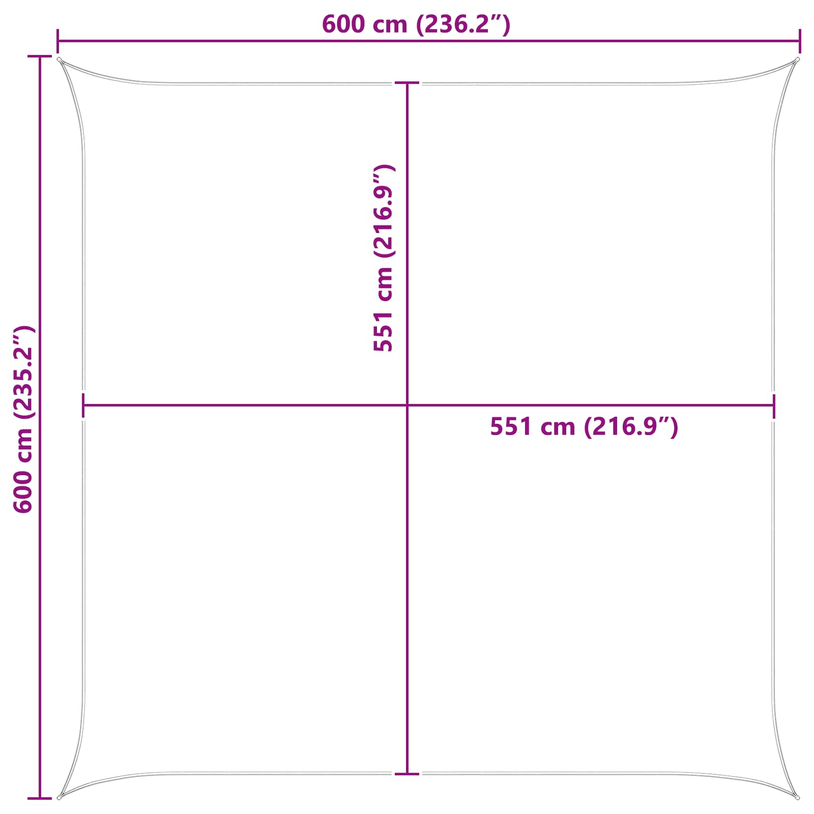 Vela da ombra solare 6 x 6 m 100% Poliestere Oxford Quadrato