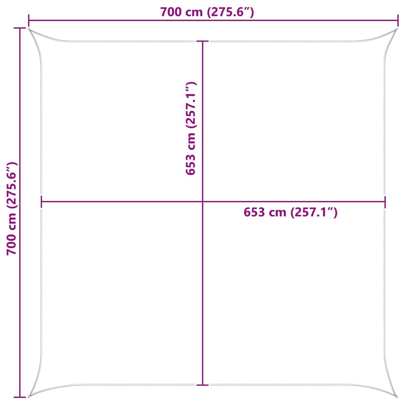 Vela da ombra solare 7 x 7 m 100% Poliestere Oxford Quadrato