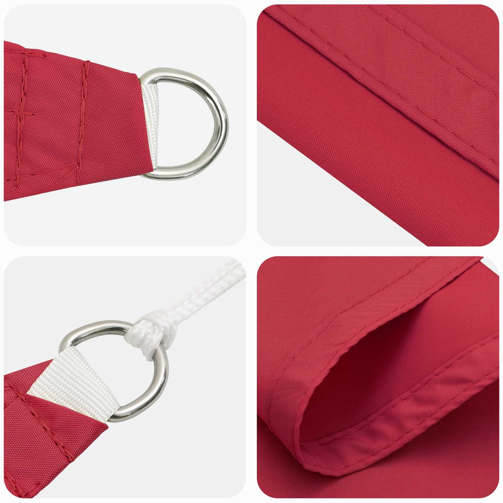 Vela da ombra solare Rosso 2 x 6 m 100% Poliestere Oxford