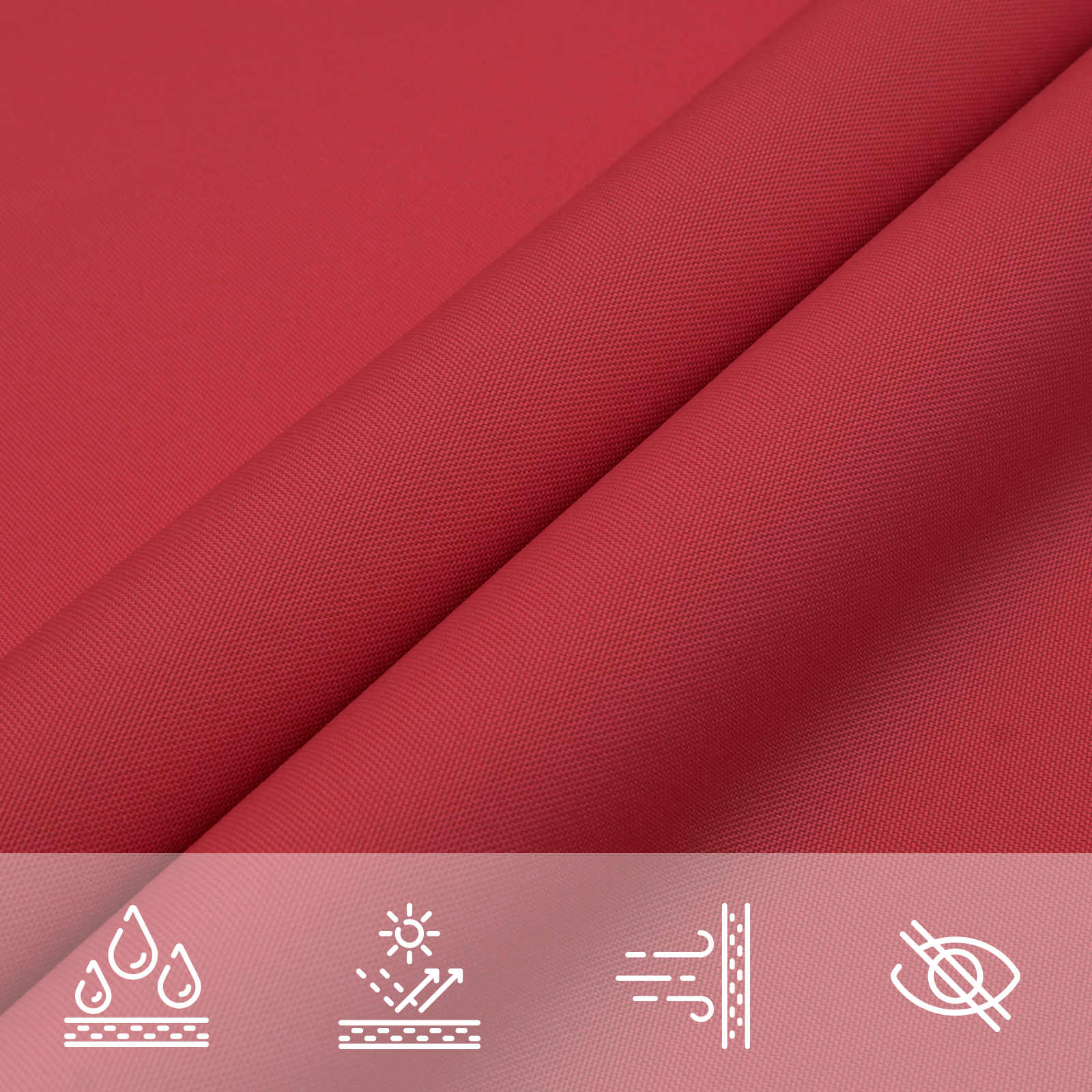 Vela da ombra solare Rosso 2 x 6 m 100% Poliestere Oxford