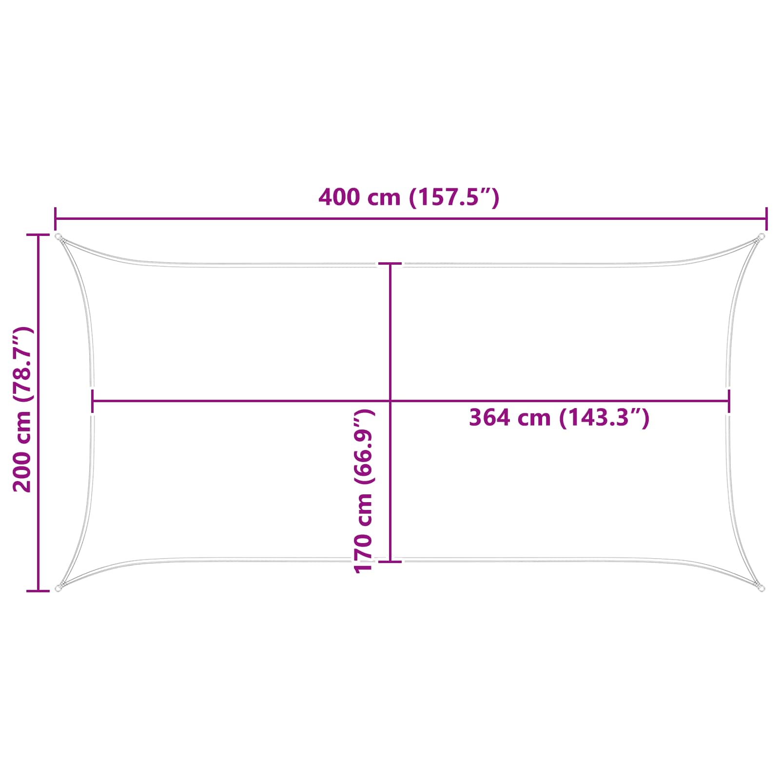 Vela da ombra solare Arancione e Marrone 4 x 2 m