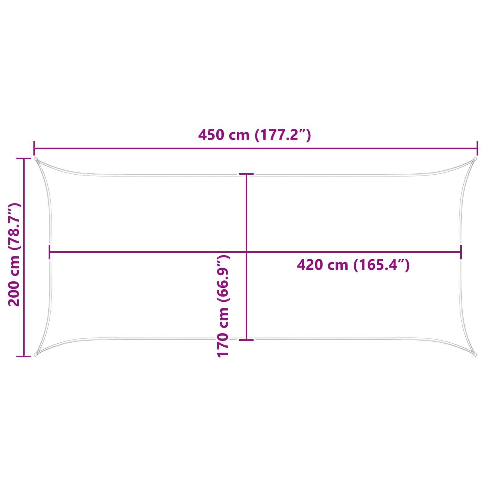 Vela da ombra solare Arancione e Marrone 4,5 x 2 m