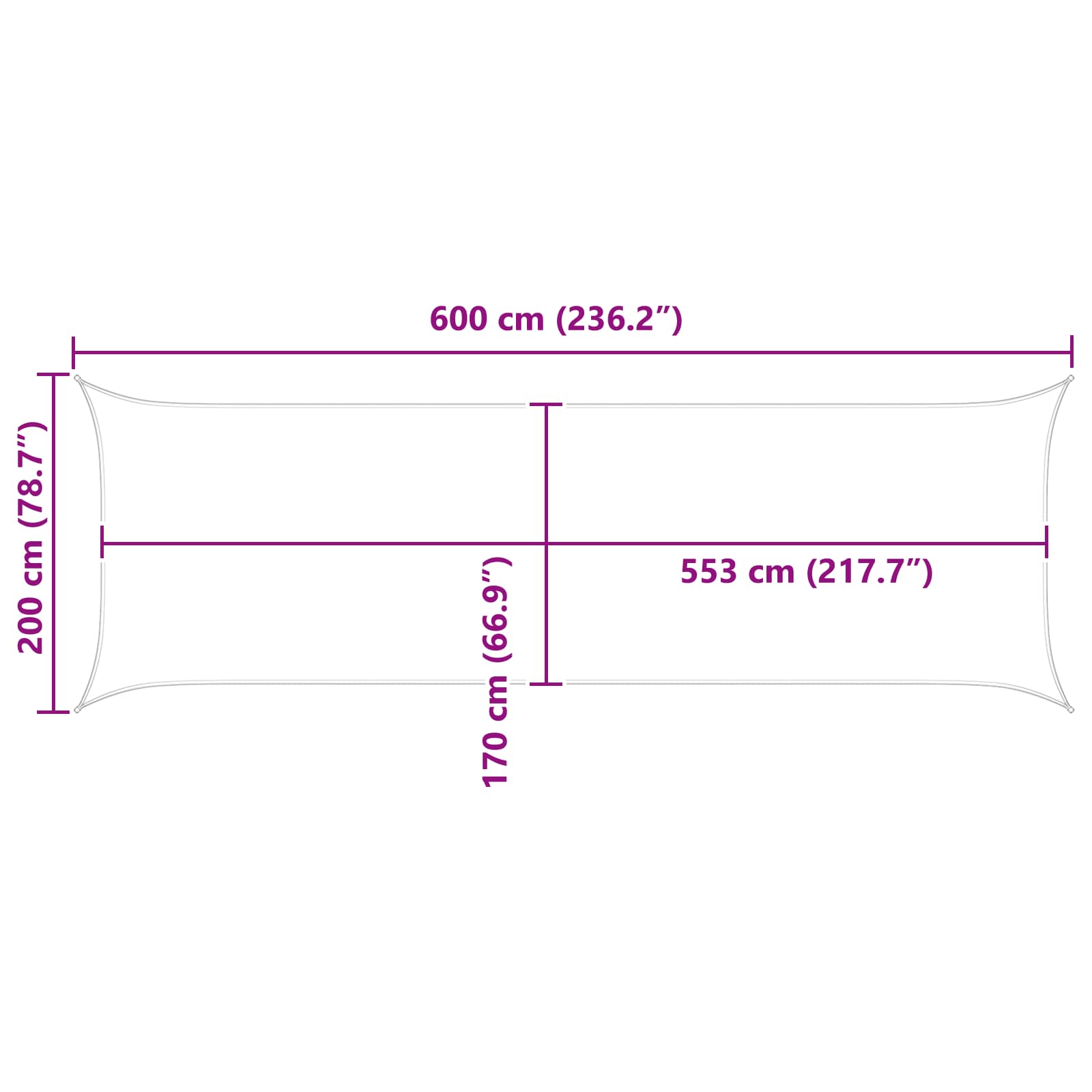 Vela da ombra solare Arancione e Marrone 6 x 2 m