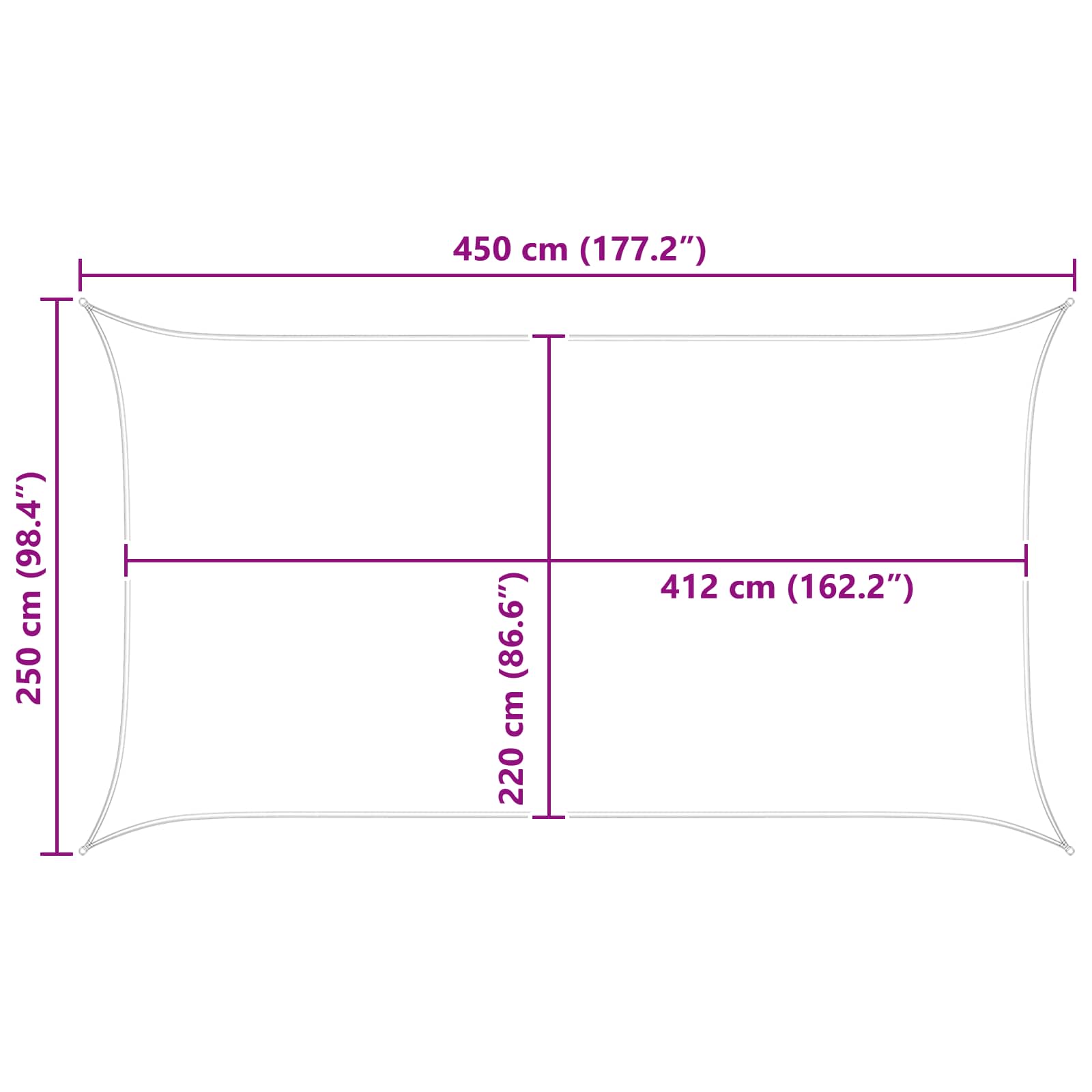 Vela da ombra solare Arancione e Marrone 4,5 x 2,5 m
