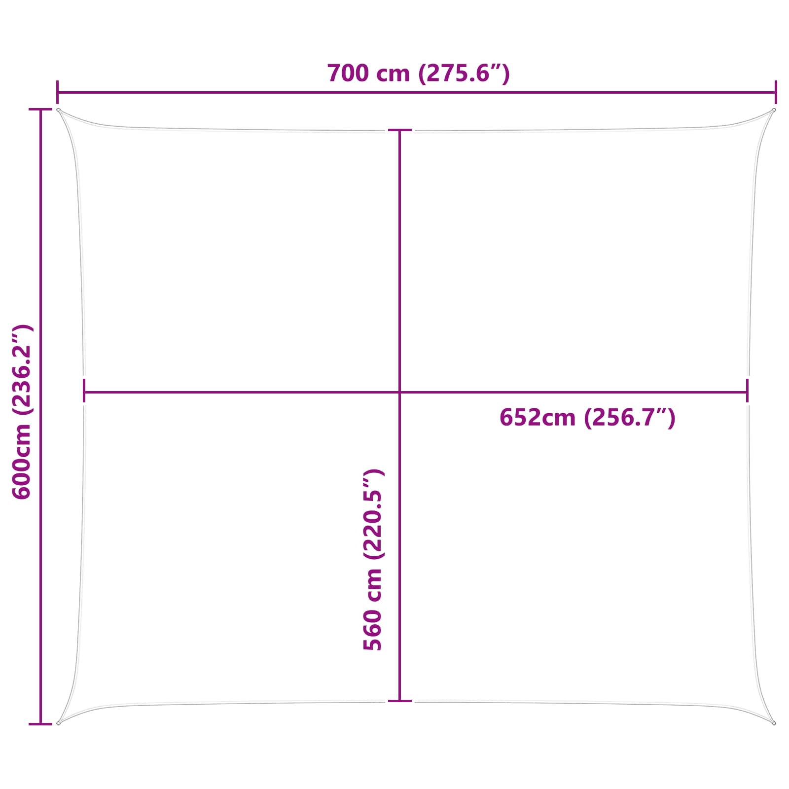 Vela da ombra solare Giallo e Bianco 7 x 6 m