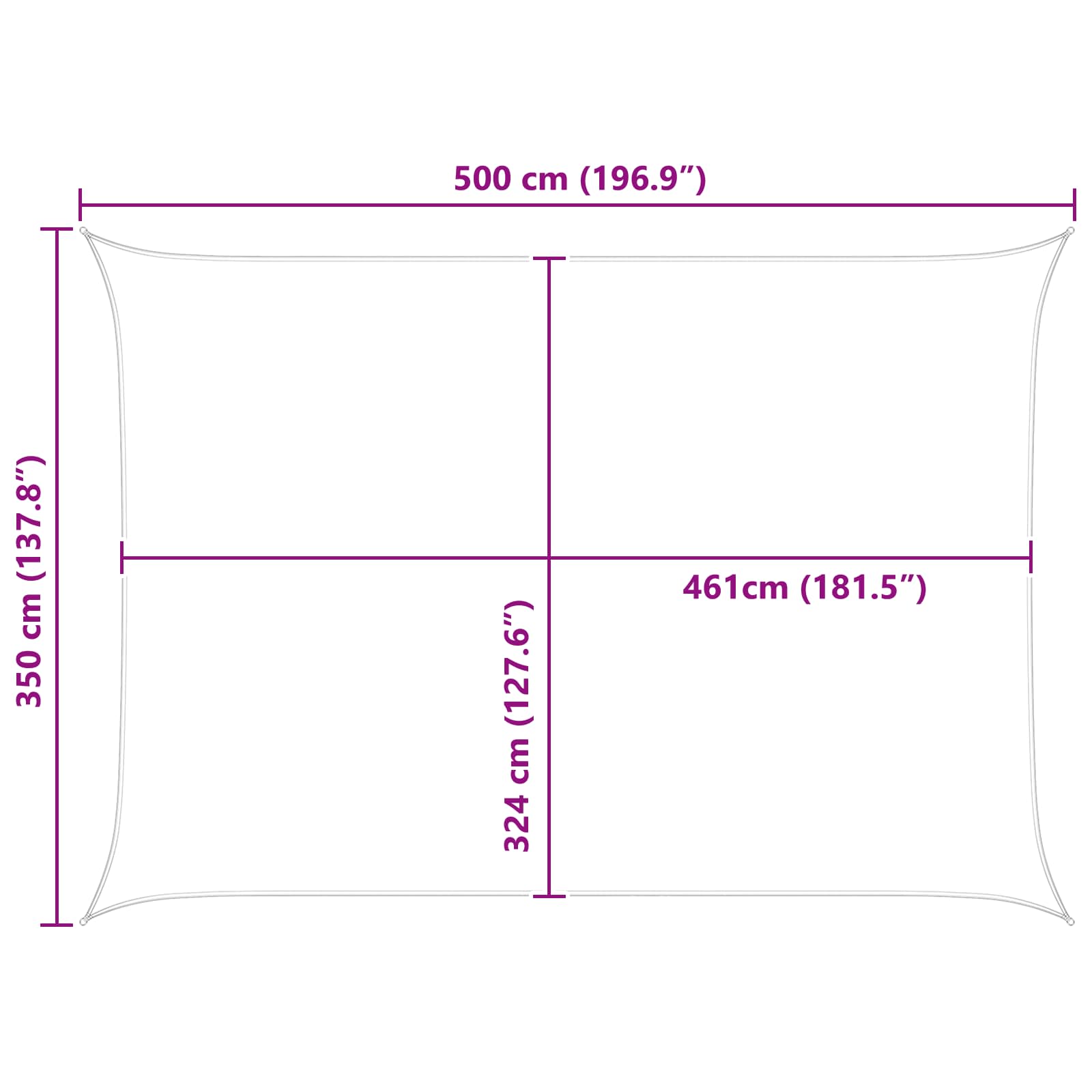 Vela da ombra solare Blu e Bianco 5 × 3,5 m