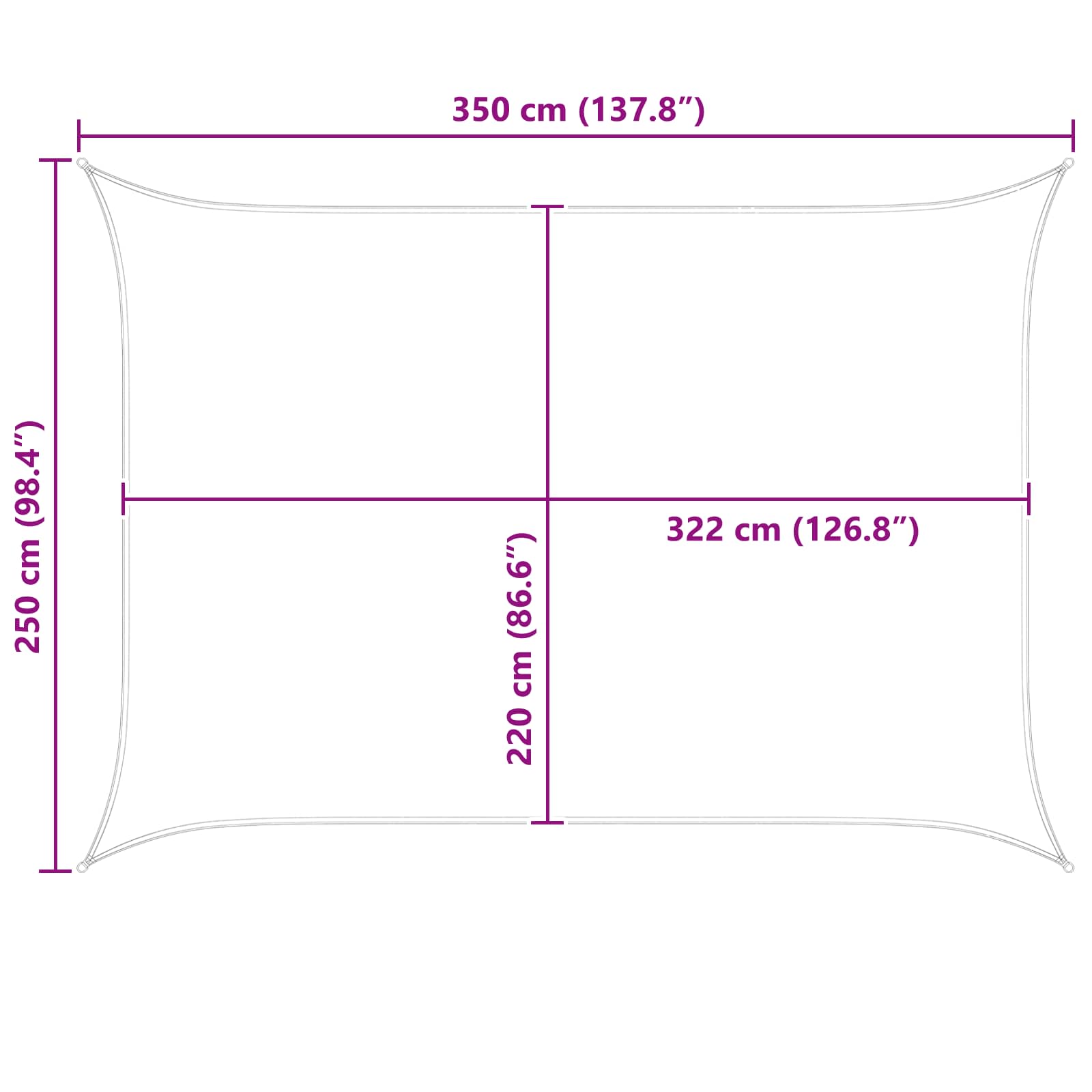 Vela da ombra solare Grigio chiaro e bianco 2,5 x 3,5 m