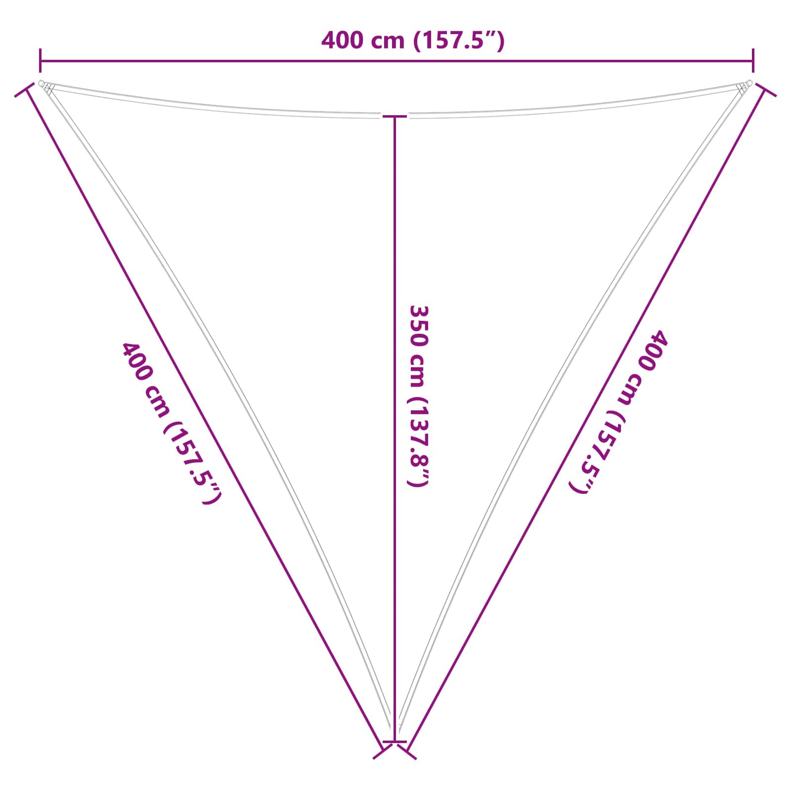 Vela da ombra solare 4 x 4 x 4 m 100% Poliestere Oxford