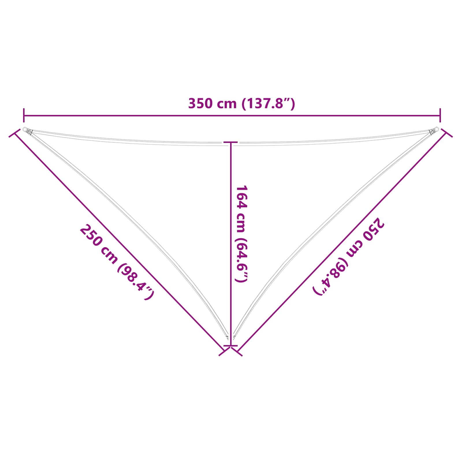 Vela da ombra solare 2,5 x 2,5 x 3,5 m 100% Poliestere Oxford