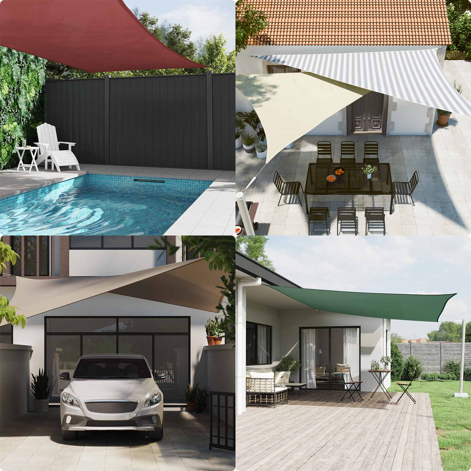 Vela da ombra solare 3 x 3 x 3 m 100% Poliestere Oxford