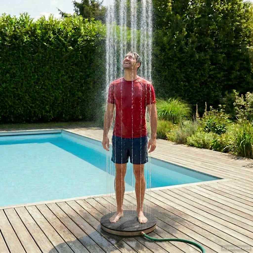 Doccia da Pavimento Giardino WPC e acciaio inossidabile 201