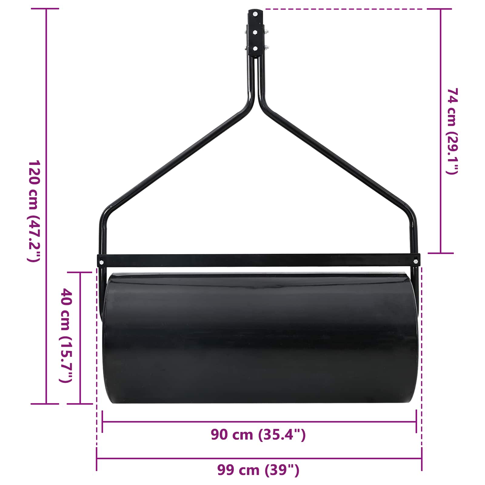 Rullo per Giardino 120 x 99 cm 110 L Ferro