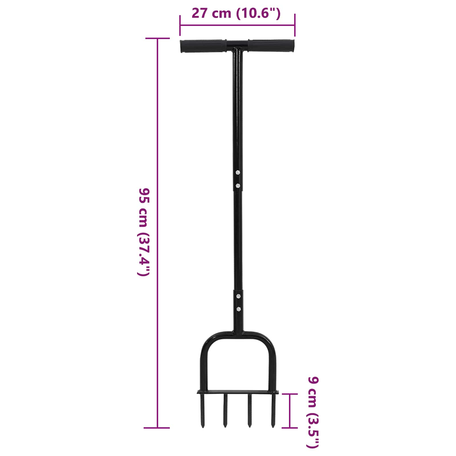 Strumento Aeratore per Prato Nero 95 x 27 cm Plastica
