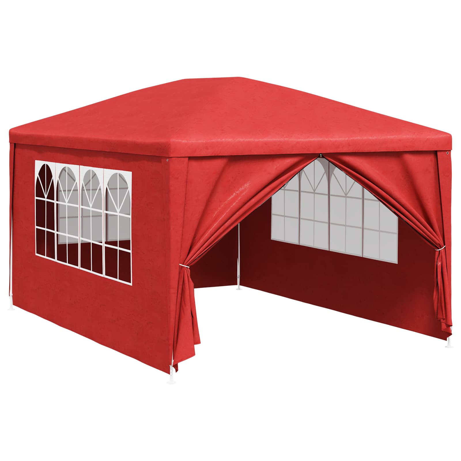 Tenda Party 400 x 300 x 255 cm Rosso PE e Acciaio