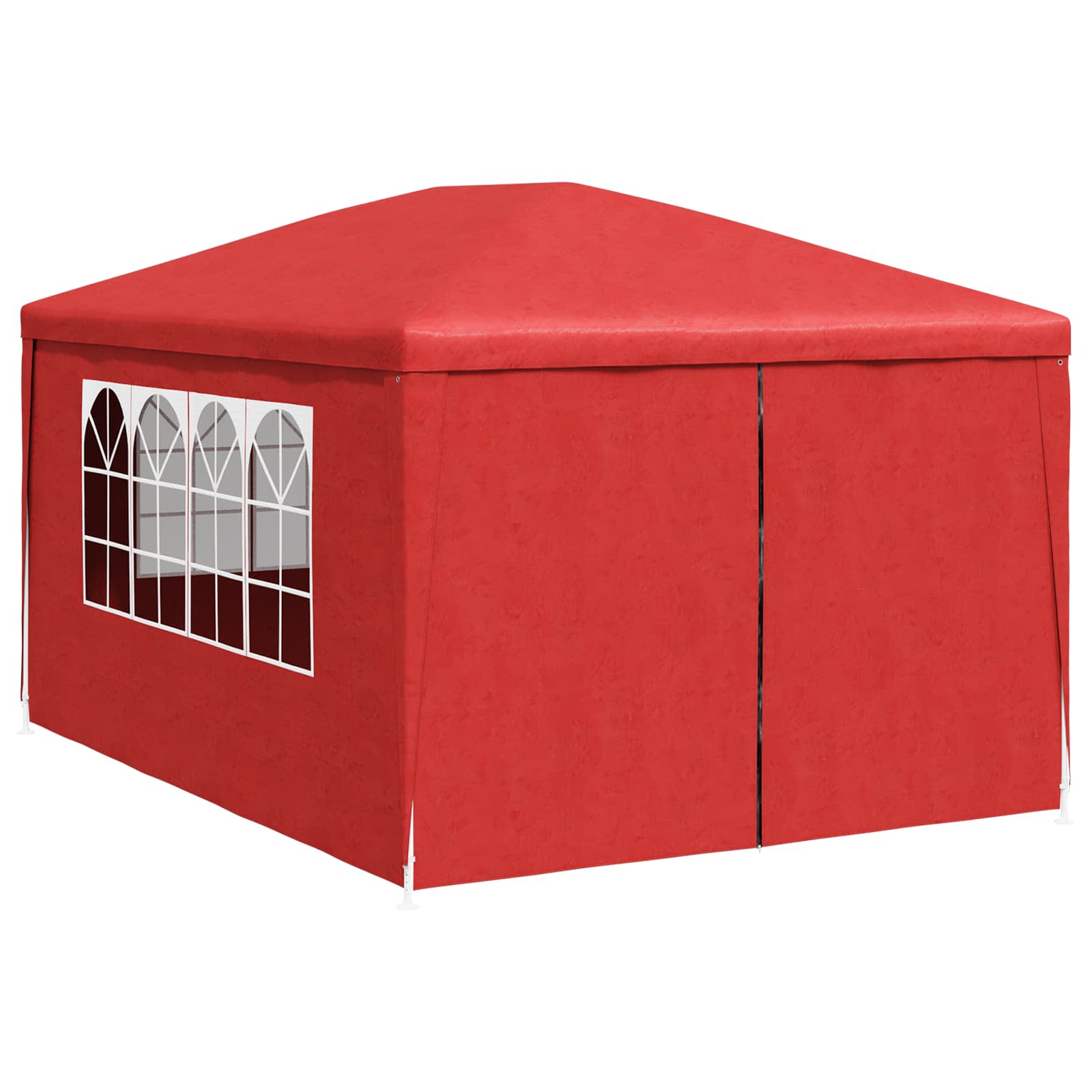 Tenda Party 400 x 300 x 255 cm Rosso PE e Acciaio